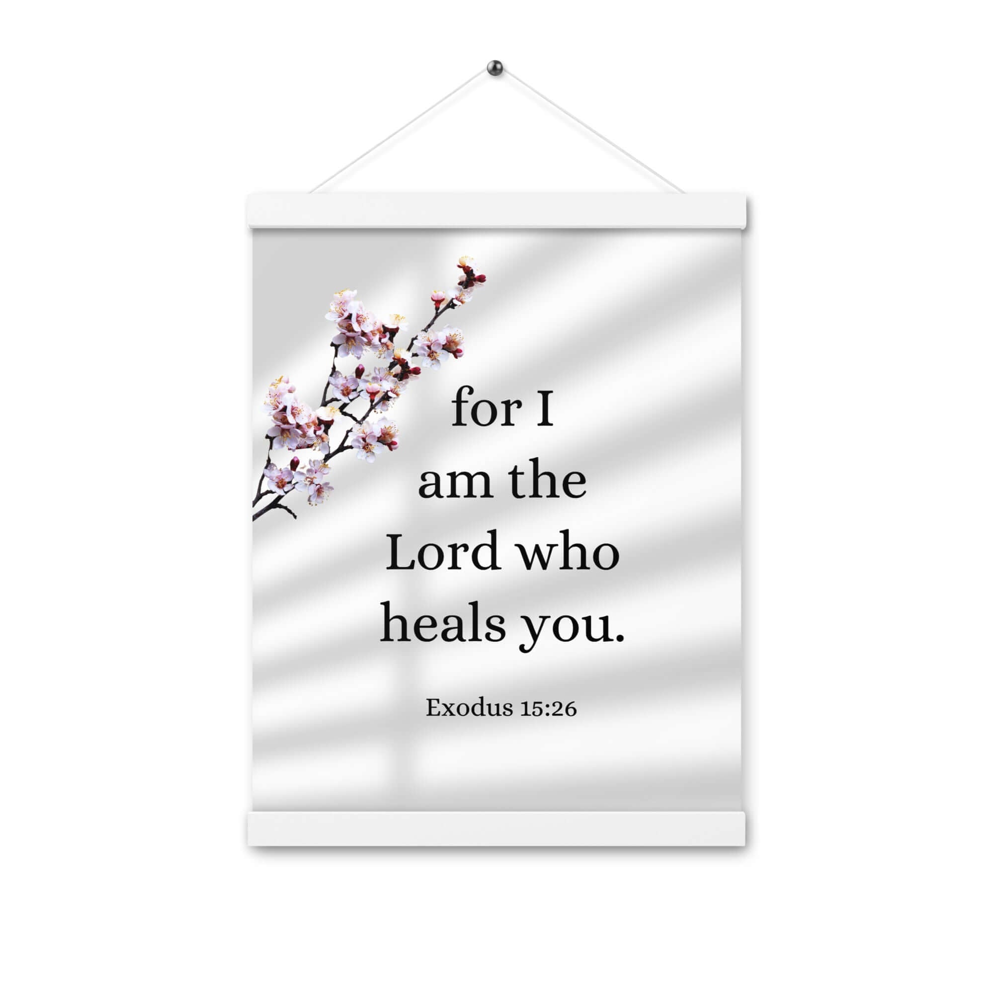 Exodus 15:26 Bible Verse, diligently listen Enhanced Matte Paper Poster With Hanger Wall Art White 12″×16″