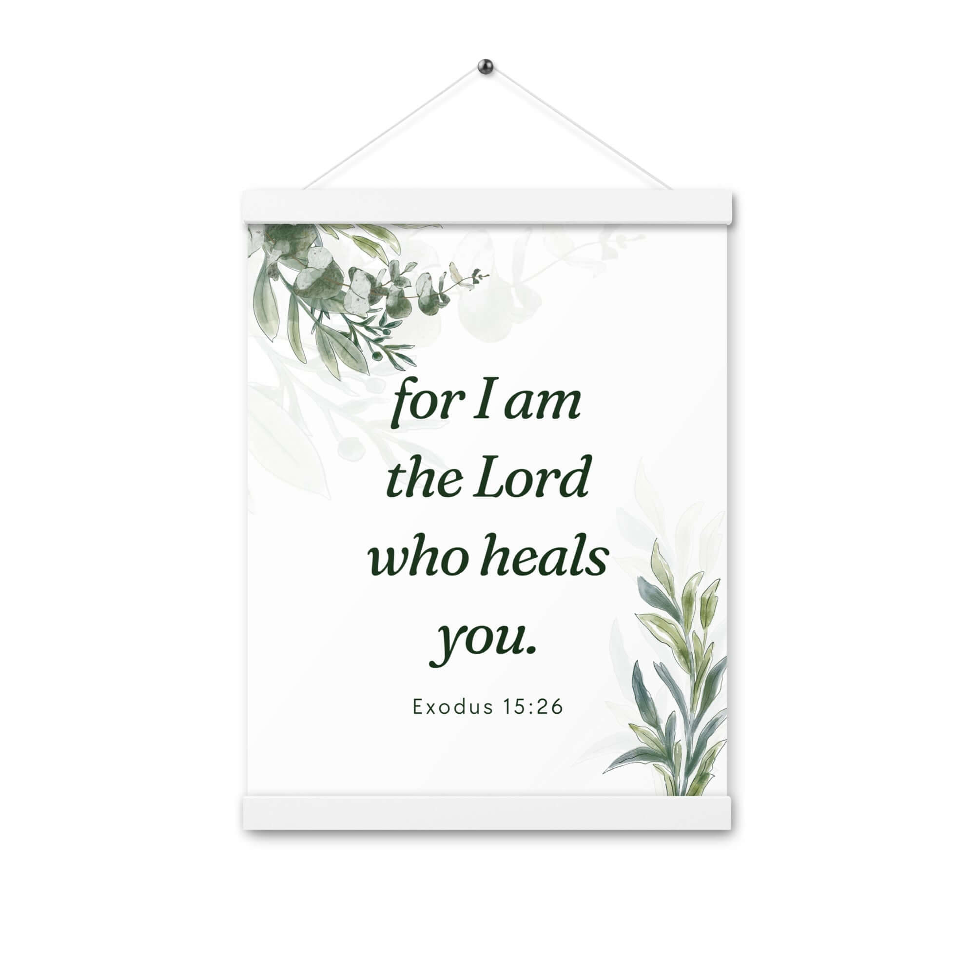 Exodus 15:26 Bible Verse, Gods voice Enhanced Matte Paper Poster With Hanger Wall Art White 12″×16″