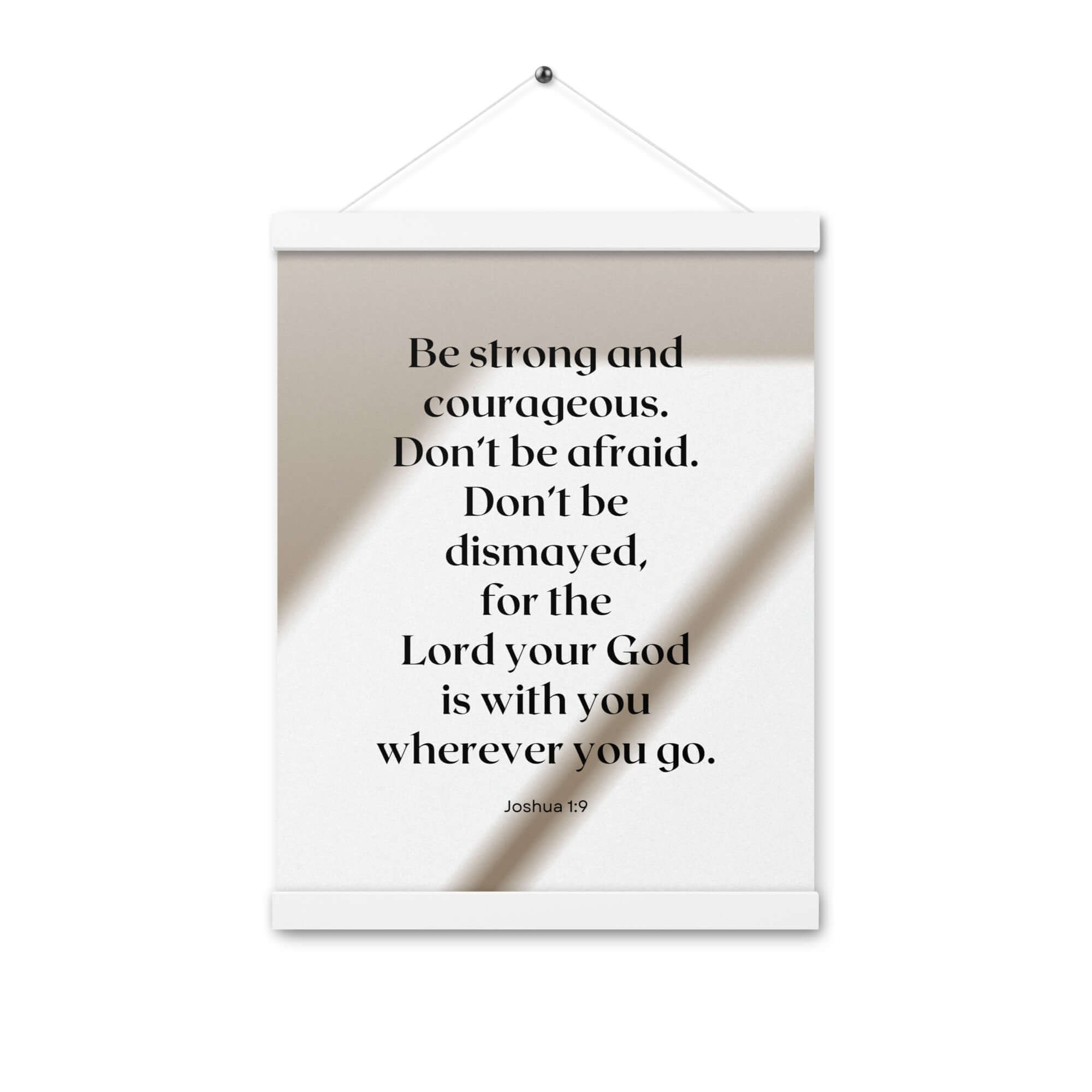 Joshua 1:9 Bible Verse, for the Lord Enhanced Matte Paper Poster With Hanger Wall Art White 12″×16″