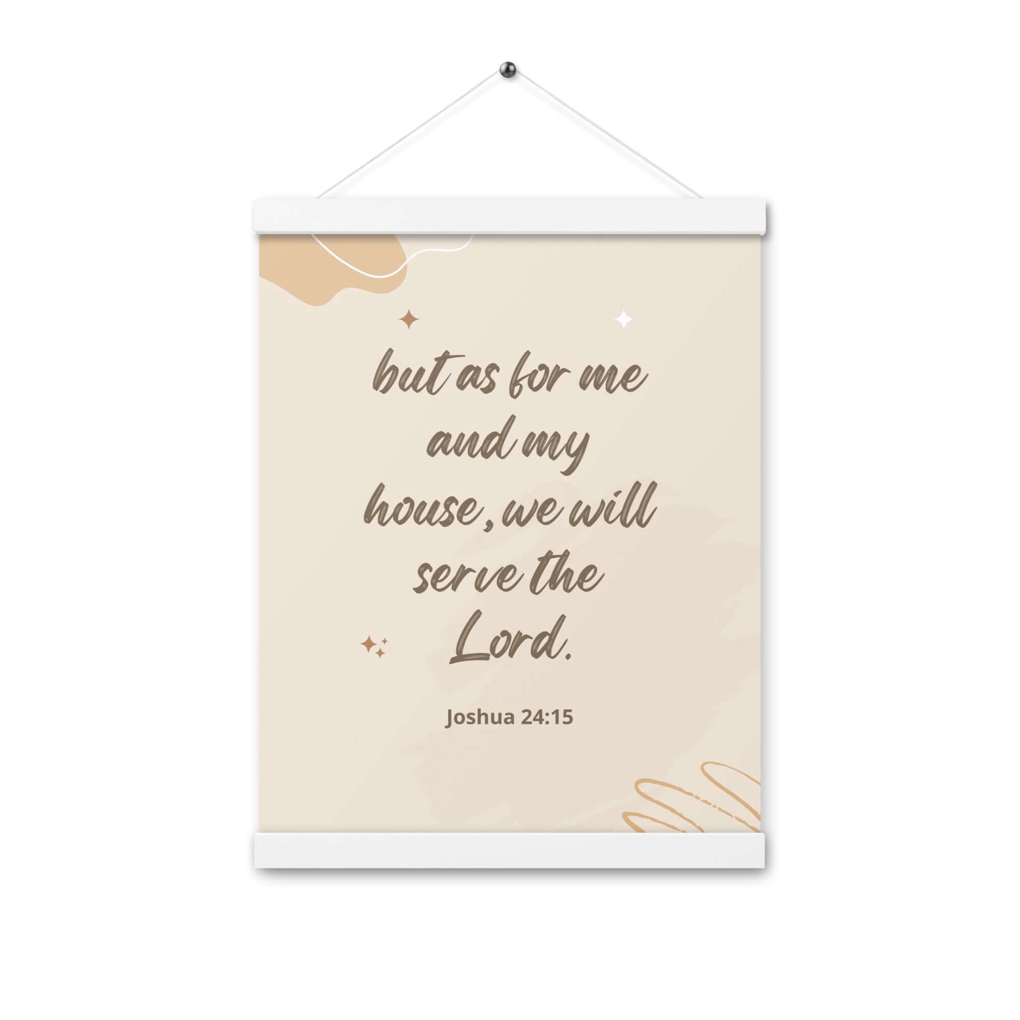 Joshua 24:15 Bible Verse, will serve Enhanced Matte Paper Poster With Hanger Wall Art White 12″×16″