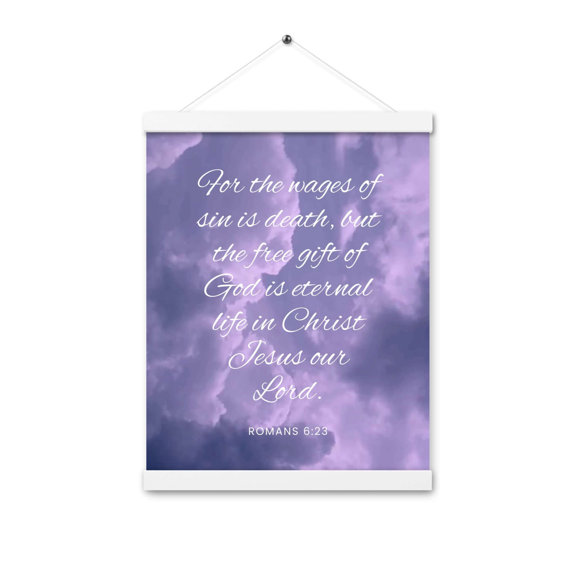 Romans 6:23 Bible Verse, free gift Enhanced Matte Paper Poster With Hanger Wall Art White 12″×16″