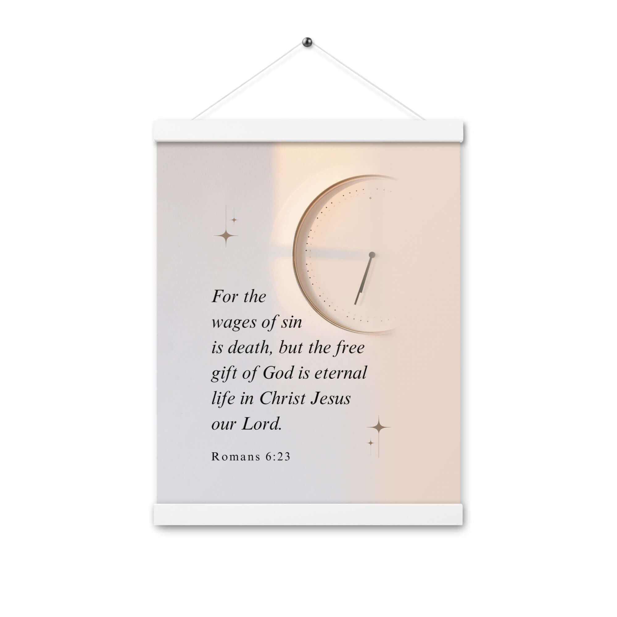 Romans 6:23 Bible Verse, our Lord Enhanced Matte Paper Poster With Hanger Wall Art White 12″×16″