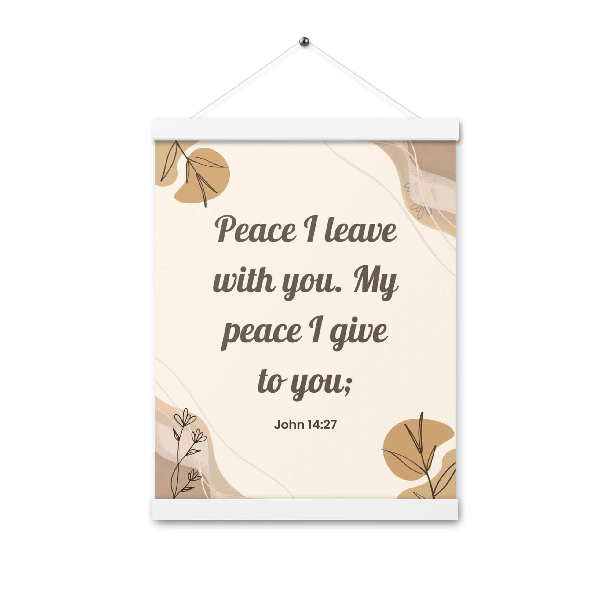John 14:27 Bible Verse, Peace I Enhanced Matte Paper Poster With Hanger Wall Art White 12″×16″