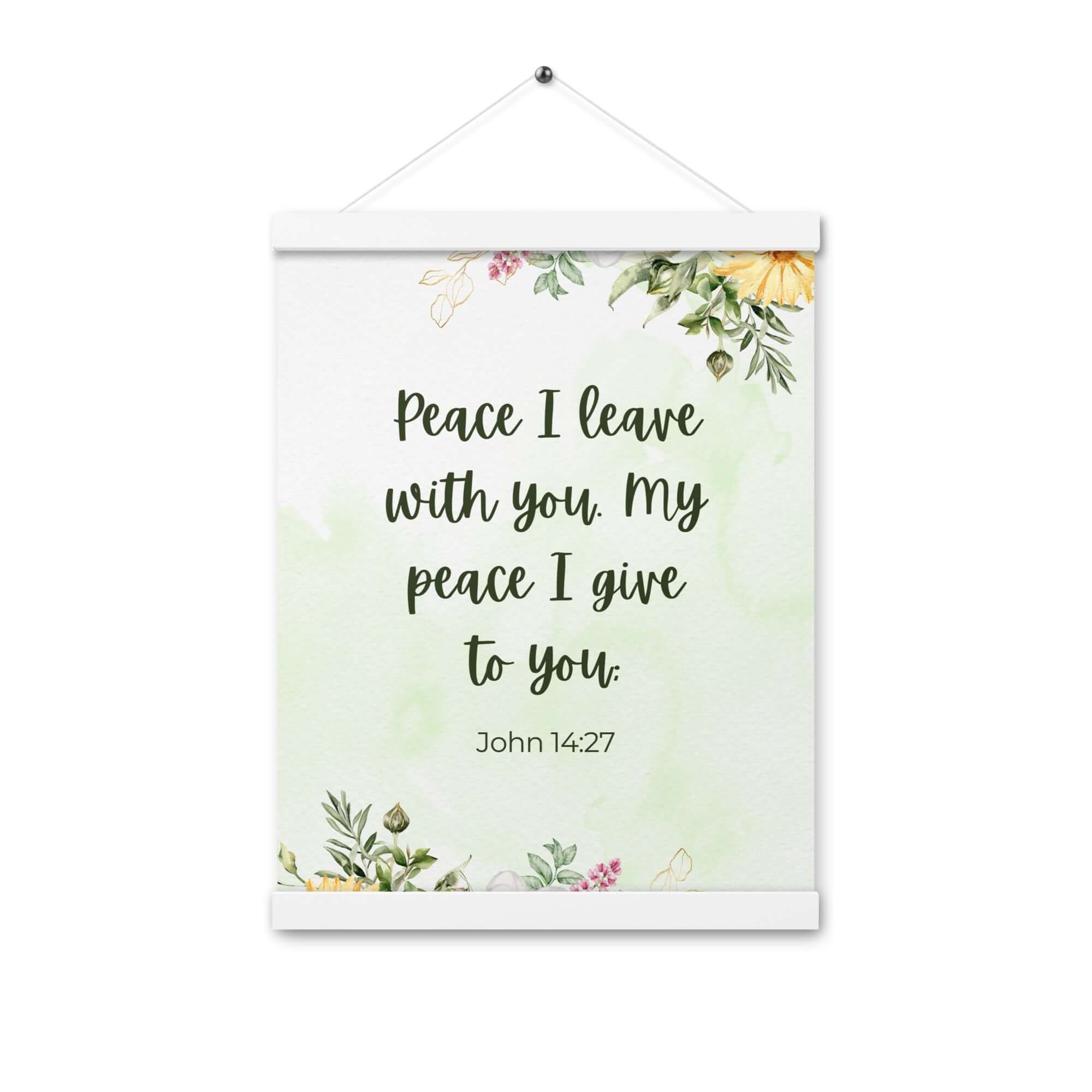 John 14:27 Bible Verse, My peace Enhanced Matte Paper Poster With Hanger Wall Art White 12″×16″