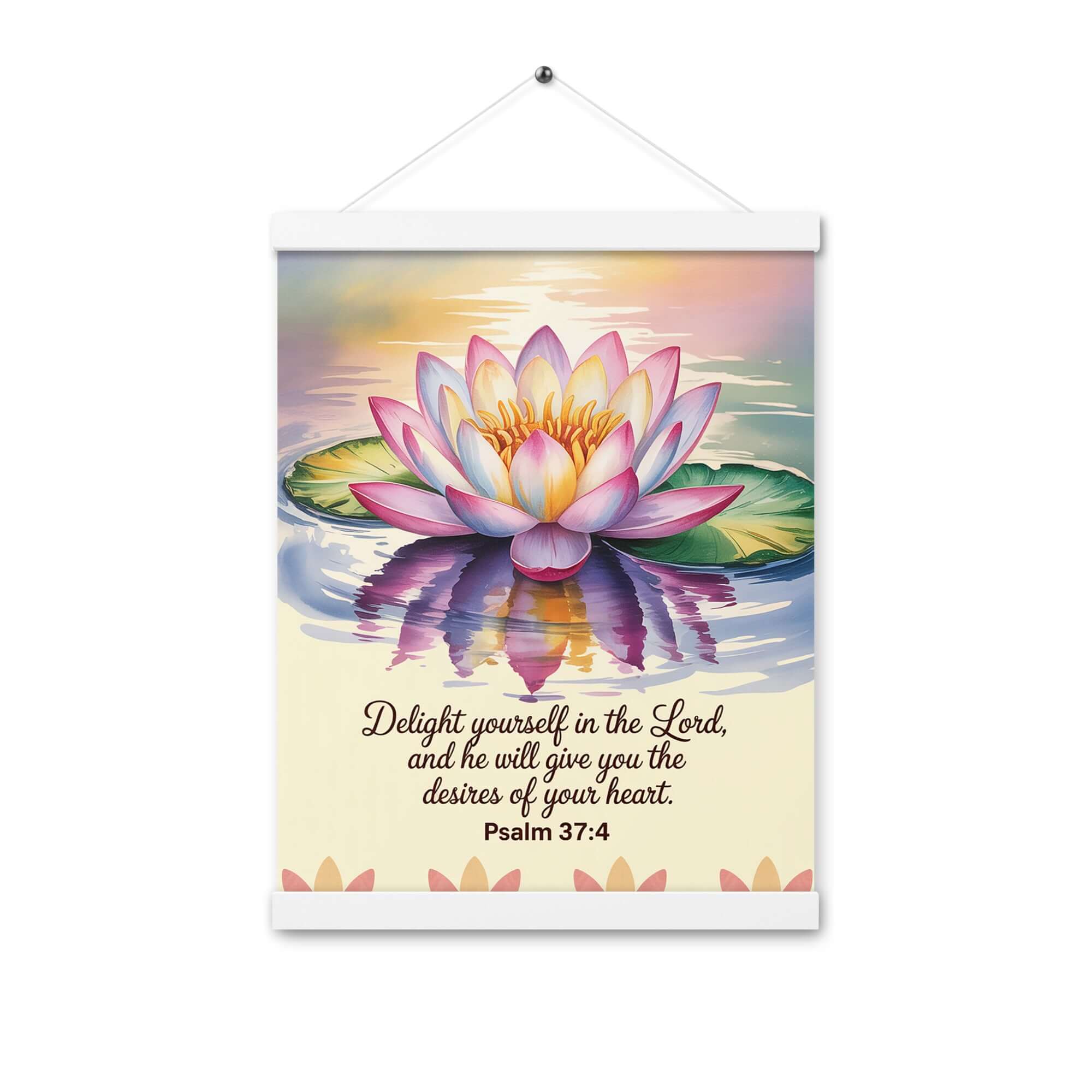 Psalm 37:4 Bible Verse, the Lord Enhanced Matte Paper Poster With Hanger White 12″×16″