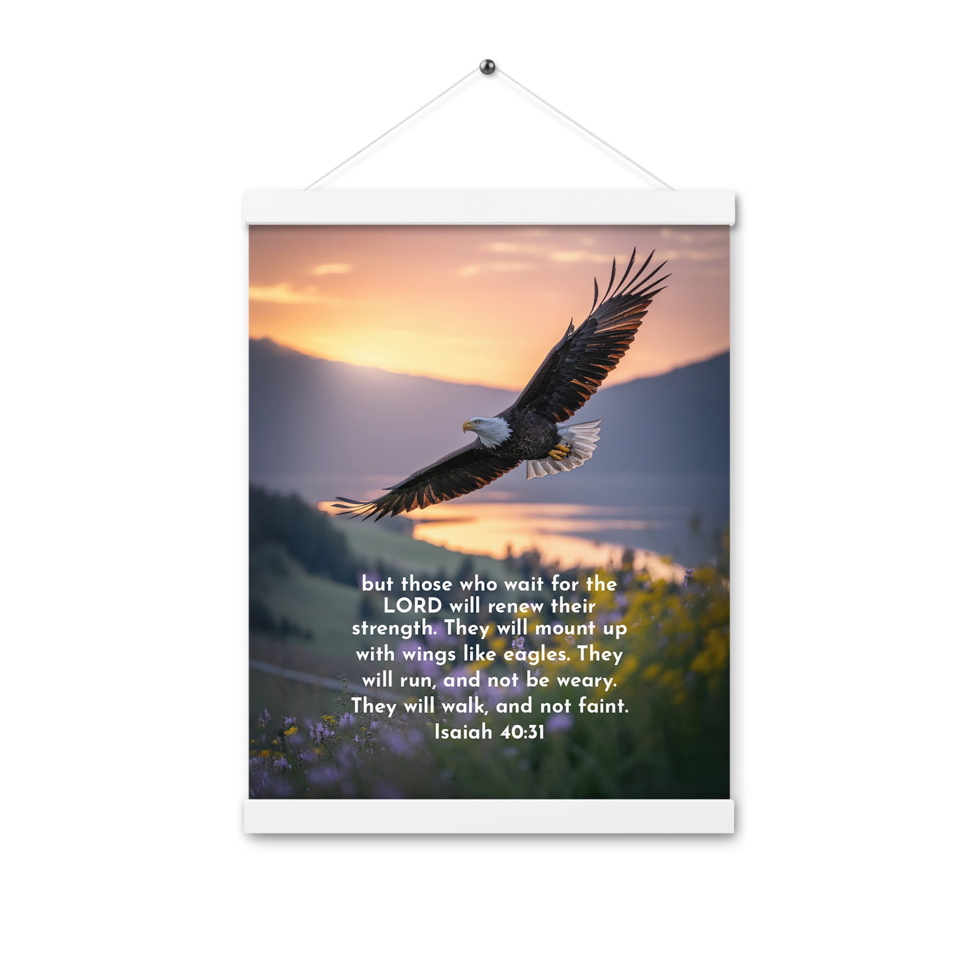 Isaiah 40:31 Bible Verse Renew Strength Enhanced Matte Paper Poster With Hanger White 12″×16″