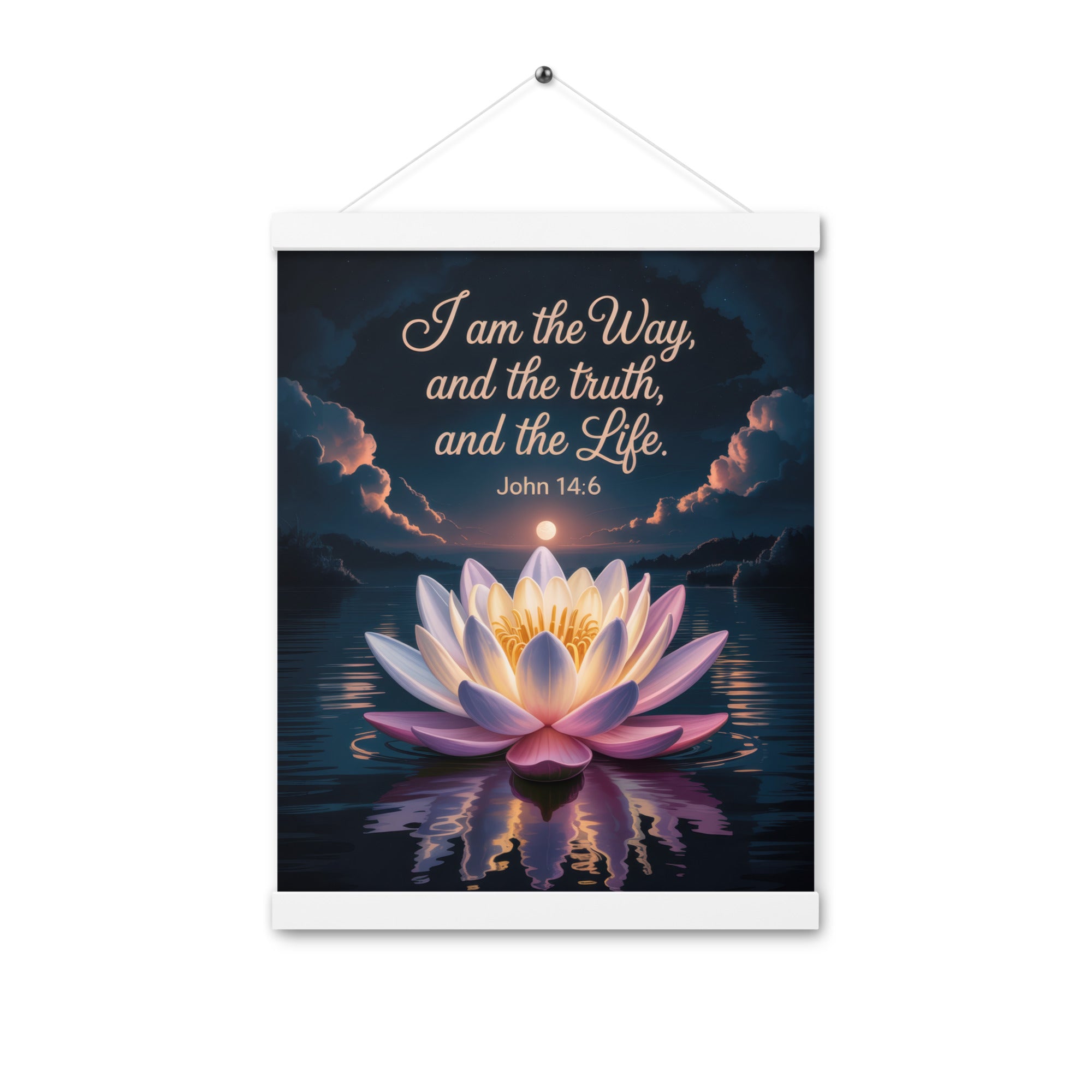 John 14:6 Bible Verse The Way Enhanced Matte Paper Poster With Hanger White 12″×16″