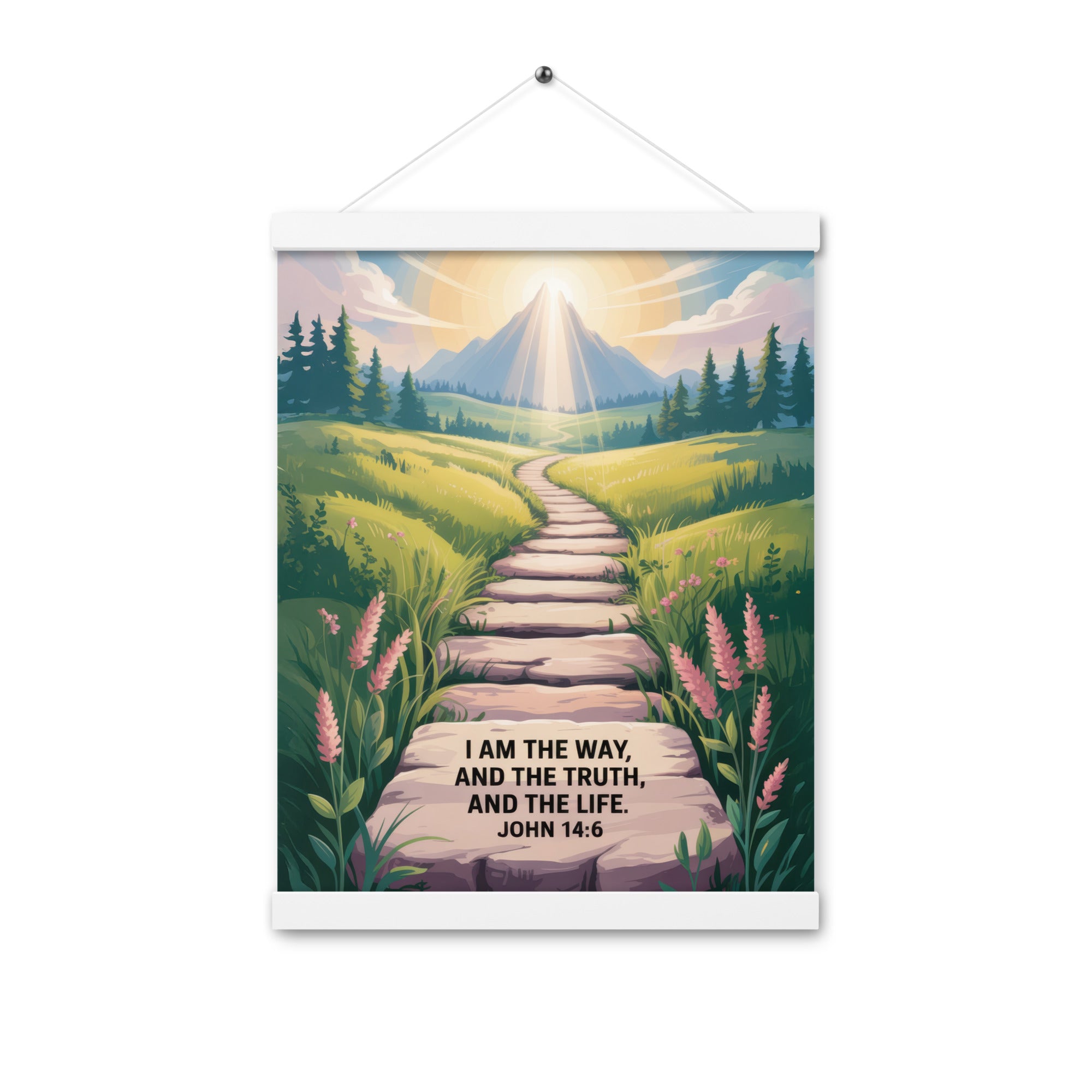 John 14:6 Bible Verse The Truth Enhanced Matte Paper Poster With Hanger White 12″×16″
