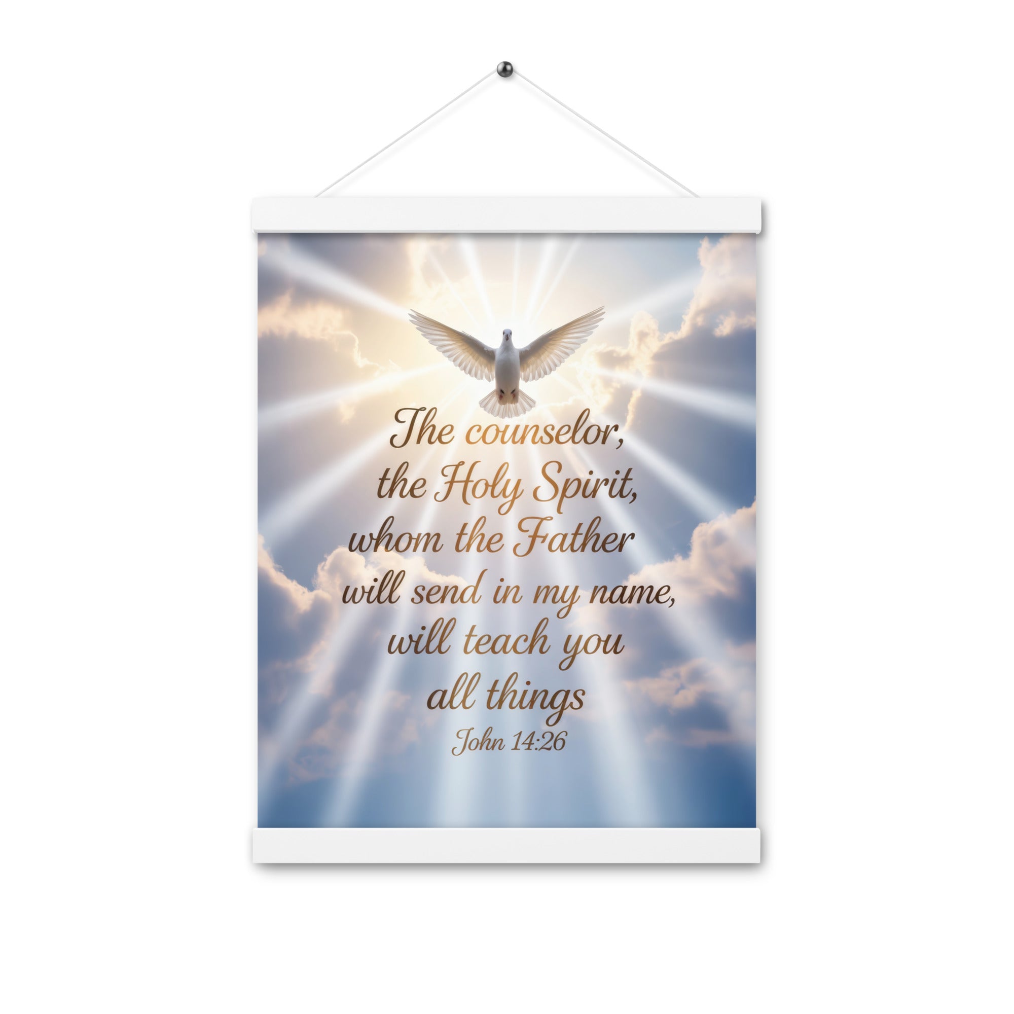 John 14:26 Bible Verse Father Enhanced Matte Paper Poster With Hanger White 12″×16″