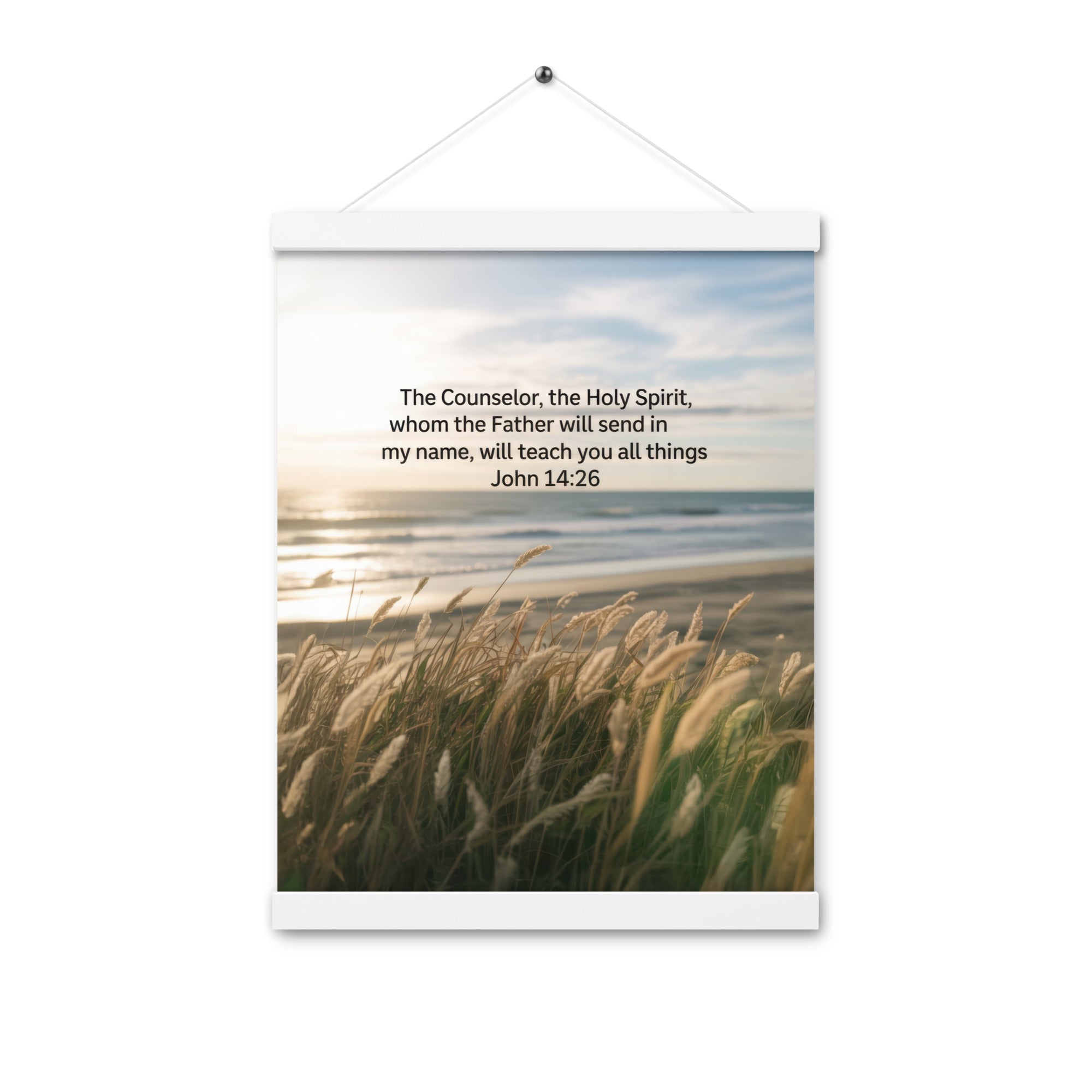 John 14:26 Bible Verse in my name Enhanced Matte Paper Poster With Hanger White 12″×16″