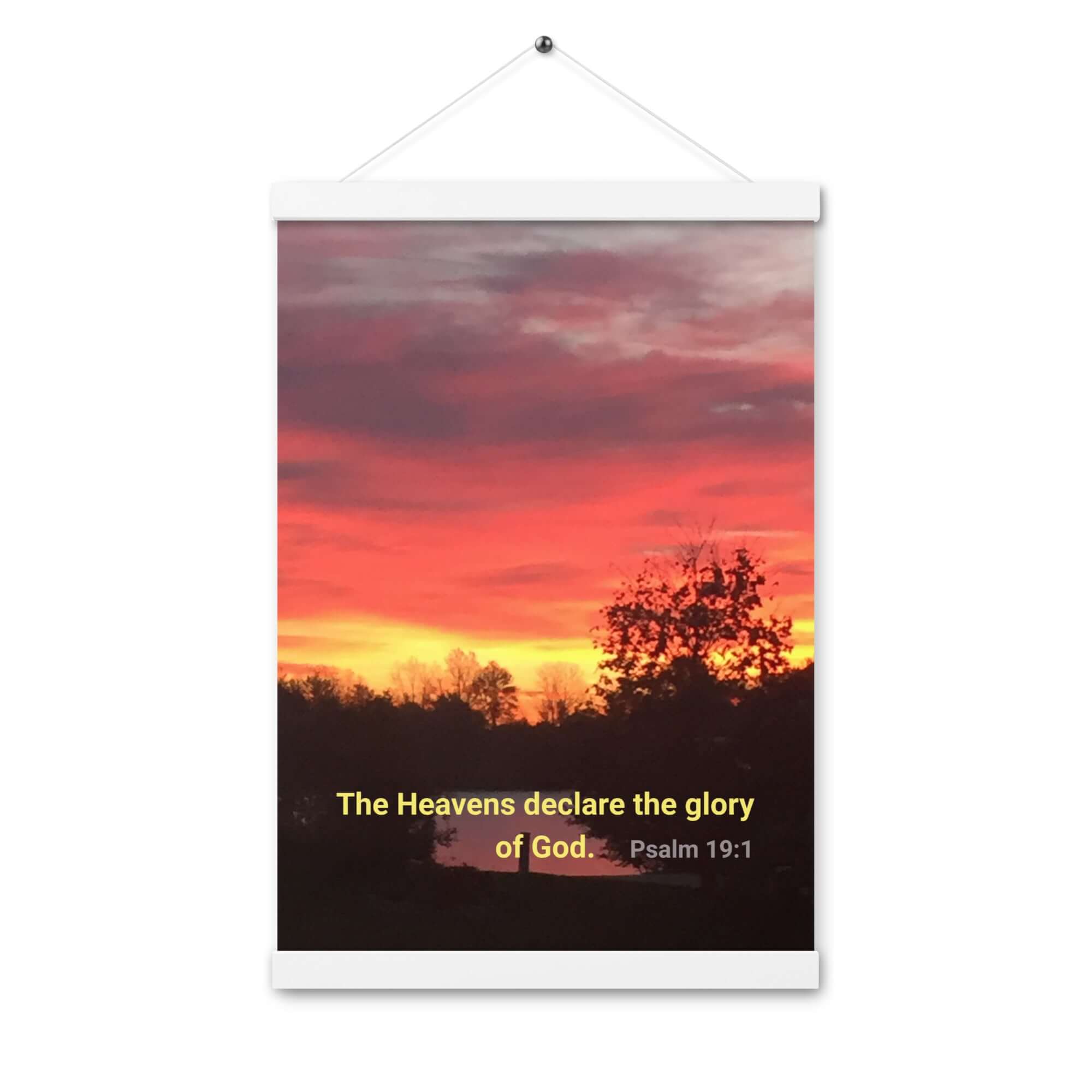 Psalm 19:1 Bible Verse, Sunset Glory Enhanced Matte Paper Poster With Hanger Wall Art