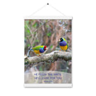 Matthew 6:26 Gouldian Finches, He'll Care for You Enhanced Matte Paper Poster With Hanger Wall Art