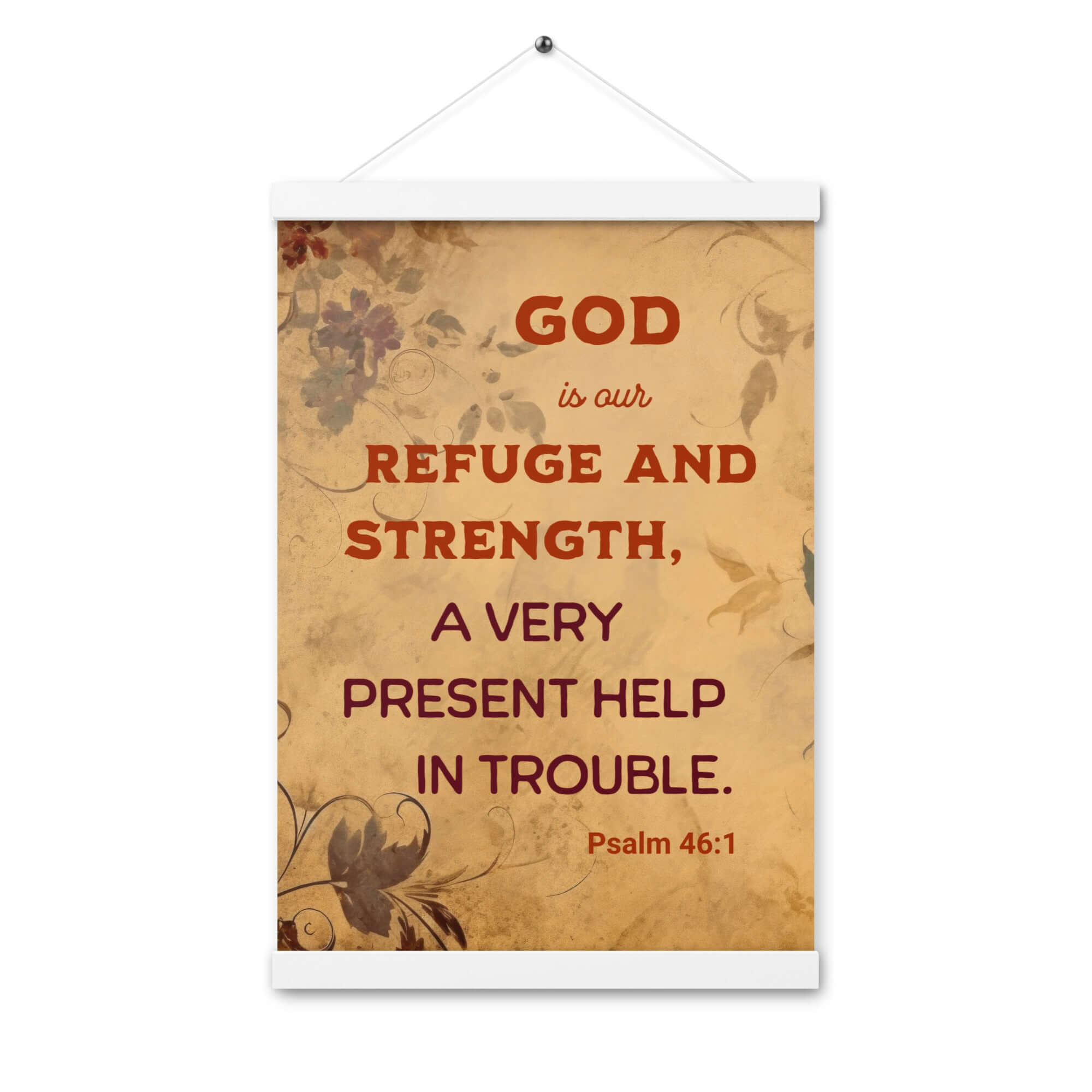 Psalm 46:1 Bible Verse, God is Our Refuge Enhanced Matte Paper Poster With Hanger Wall Art