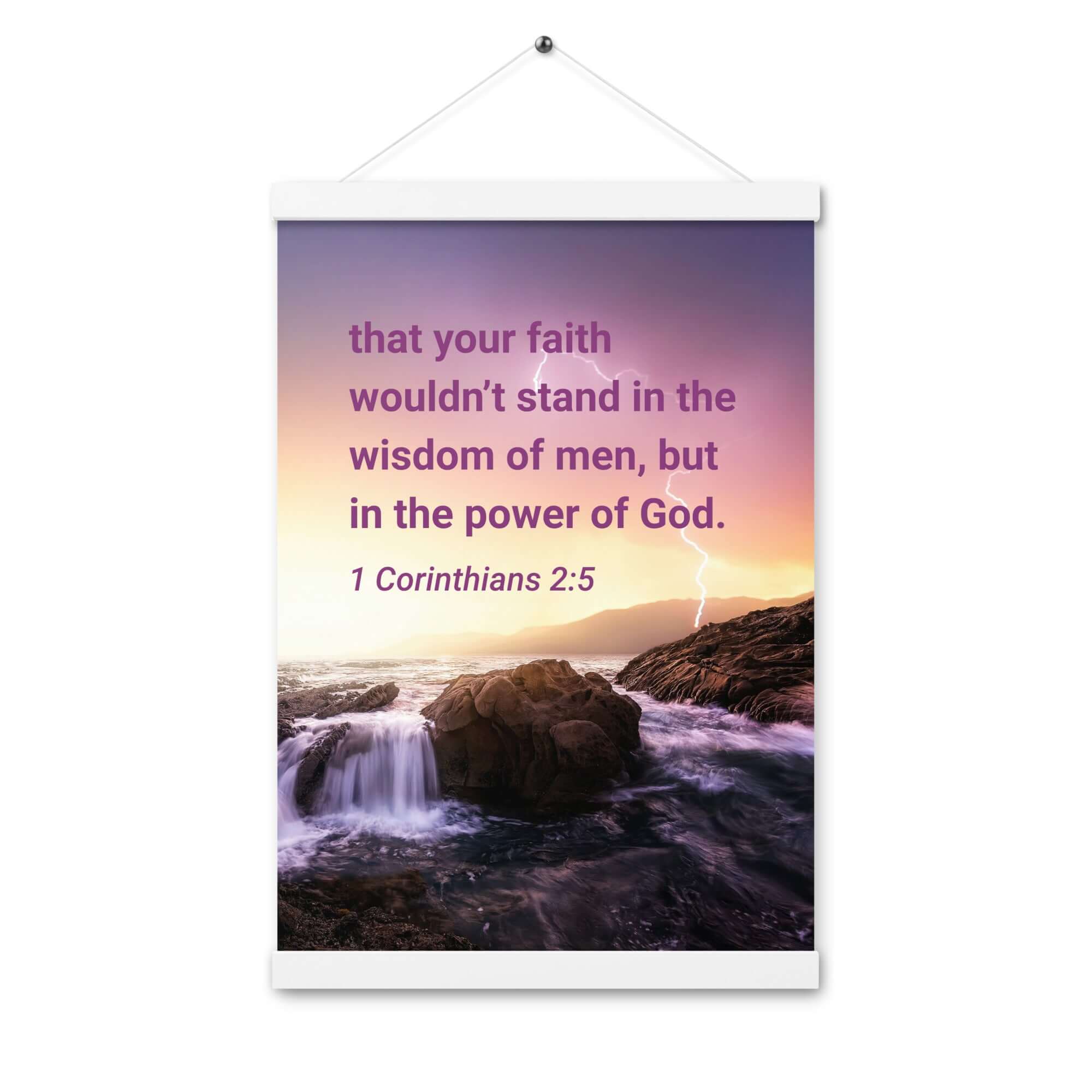 1 Corinthians 2:5 Bible Verse, power of God Enhanced Matte Paper Poster With Hanger Wall Art