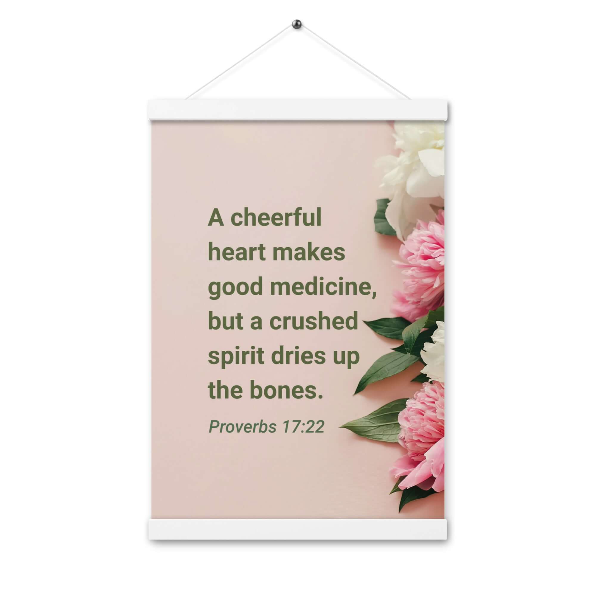 Proverbs 17:22 Bible Verse, good medicine Enhanced Matte Paper Poster With Hanger Wall Art