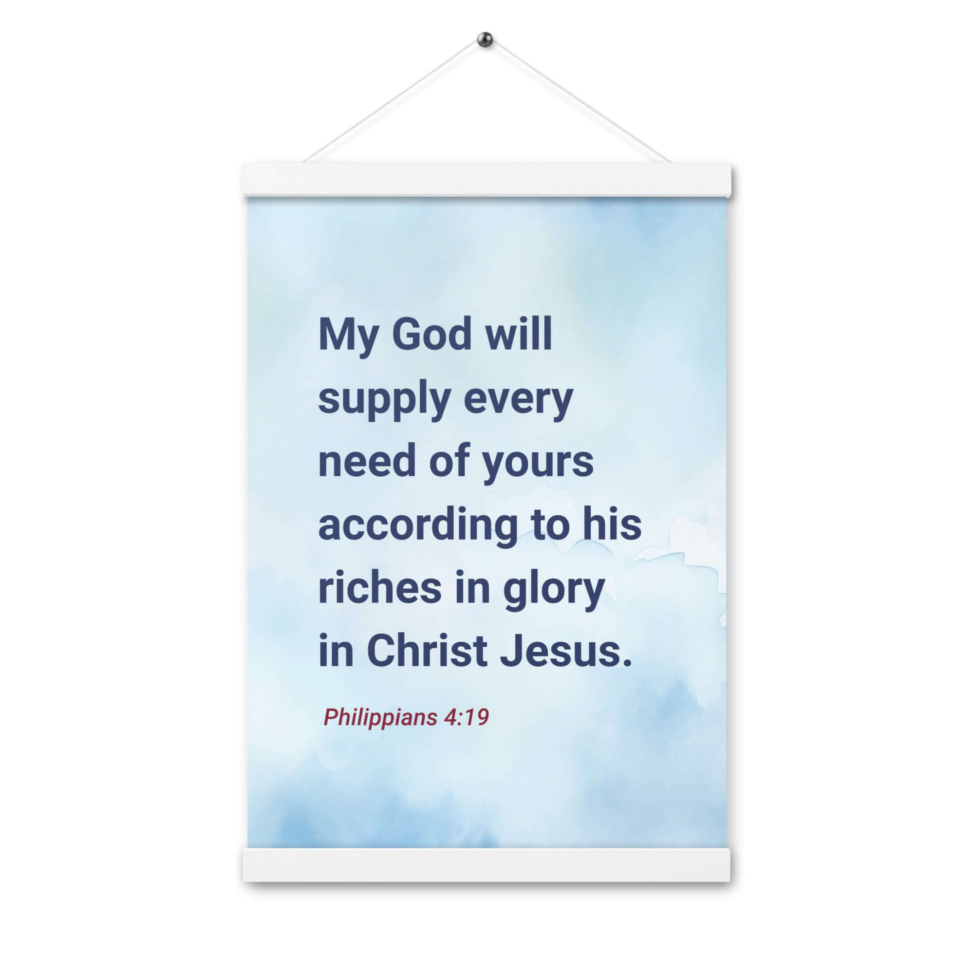 Philippians 4:19 Bible Verse, God will supply Enhanced Matte Paper Poster With Hanger Wall Art