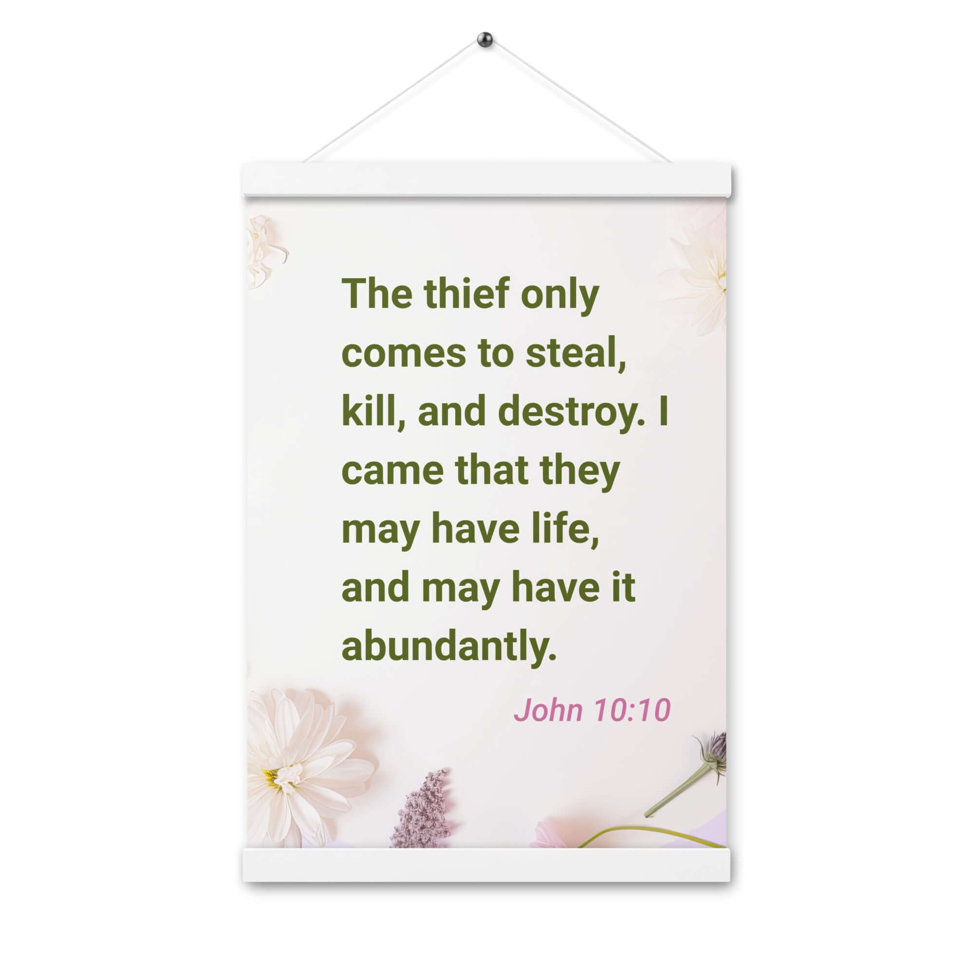 John 10:10 Bible Verse, Abundant Life Enhanced Matte Paper Poster With Hanger Wall Art