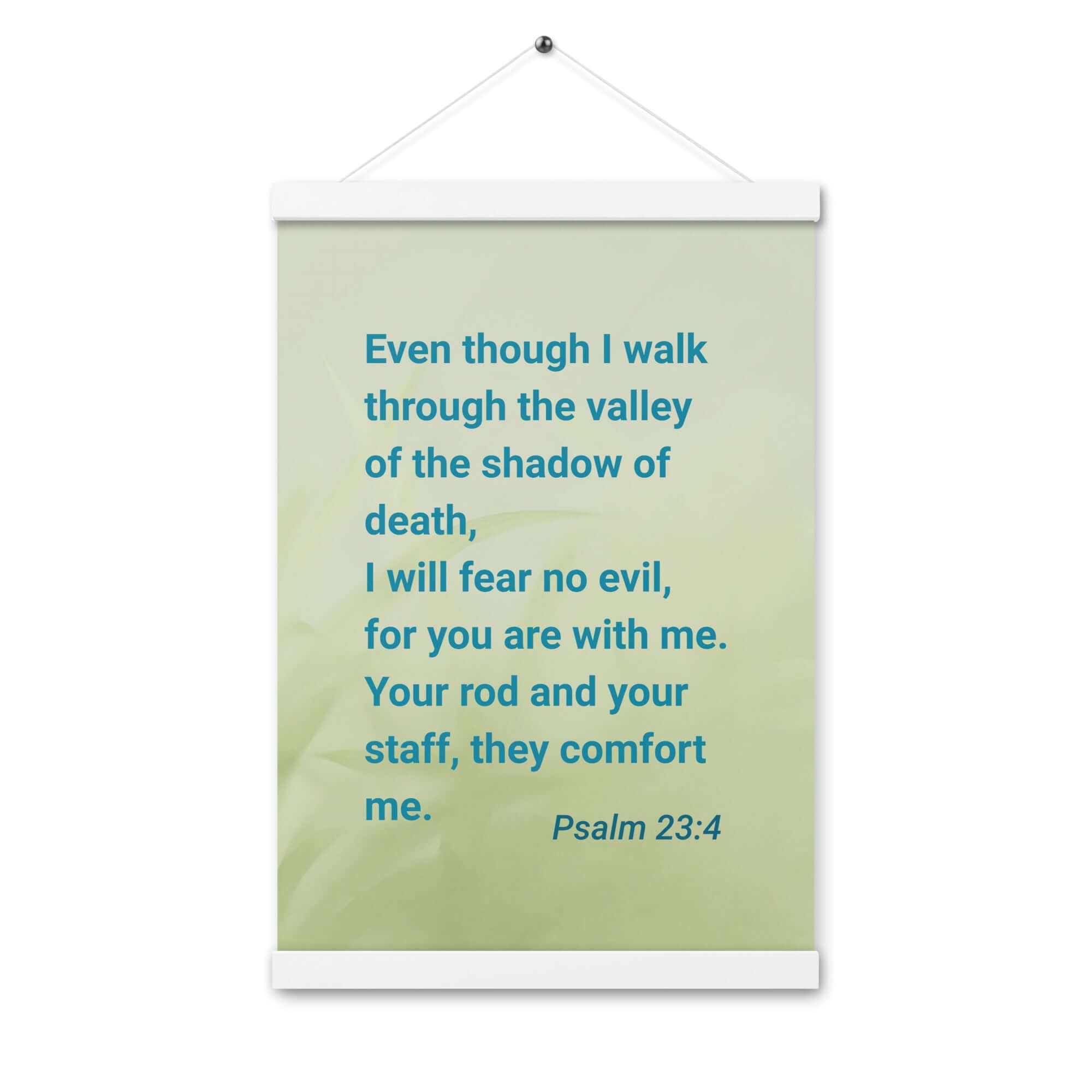 Psalm 23:4 Bible Verse, fear no evil Enhanced Matte Paper Poster With Hanger Wall Art