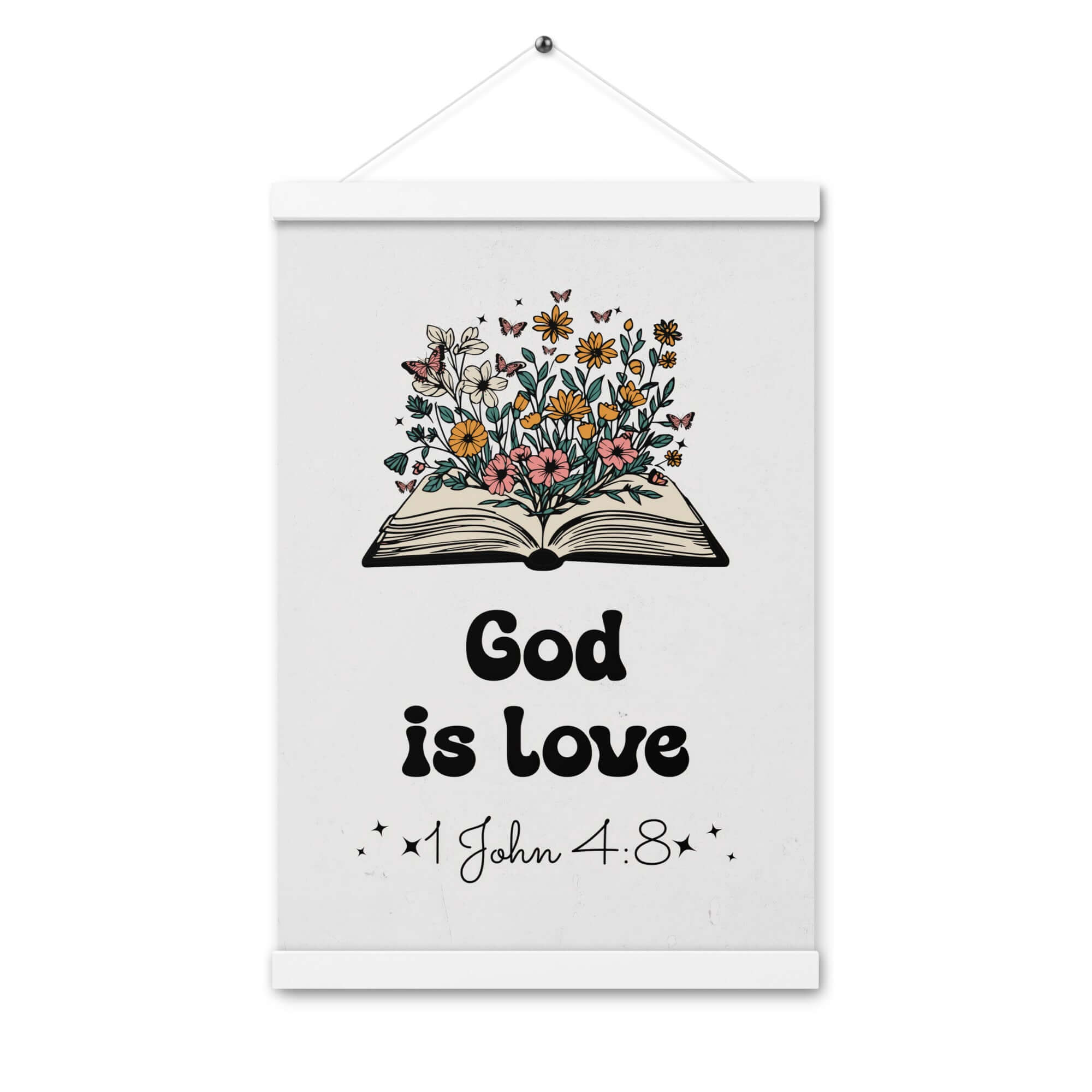 1 John 4:8 Bible Verse, God is Love Enhanced Matte Paper Poster With Hanger Wall Art