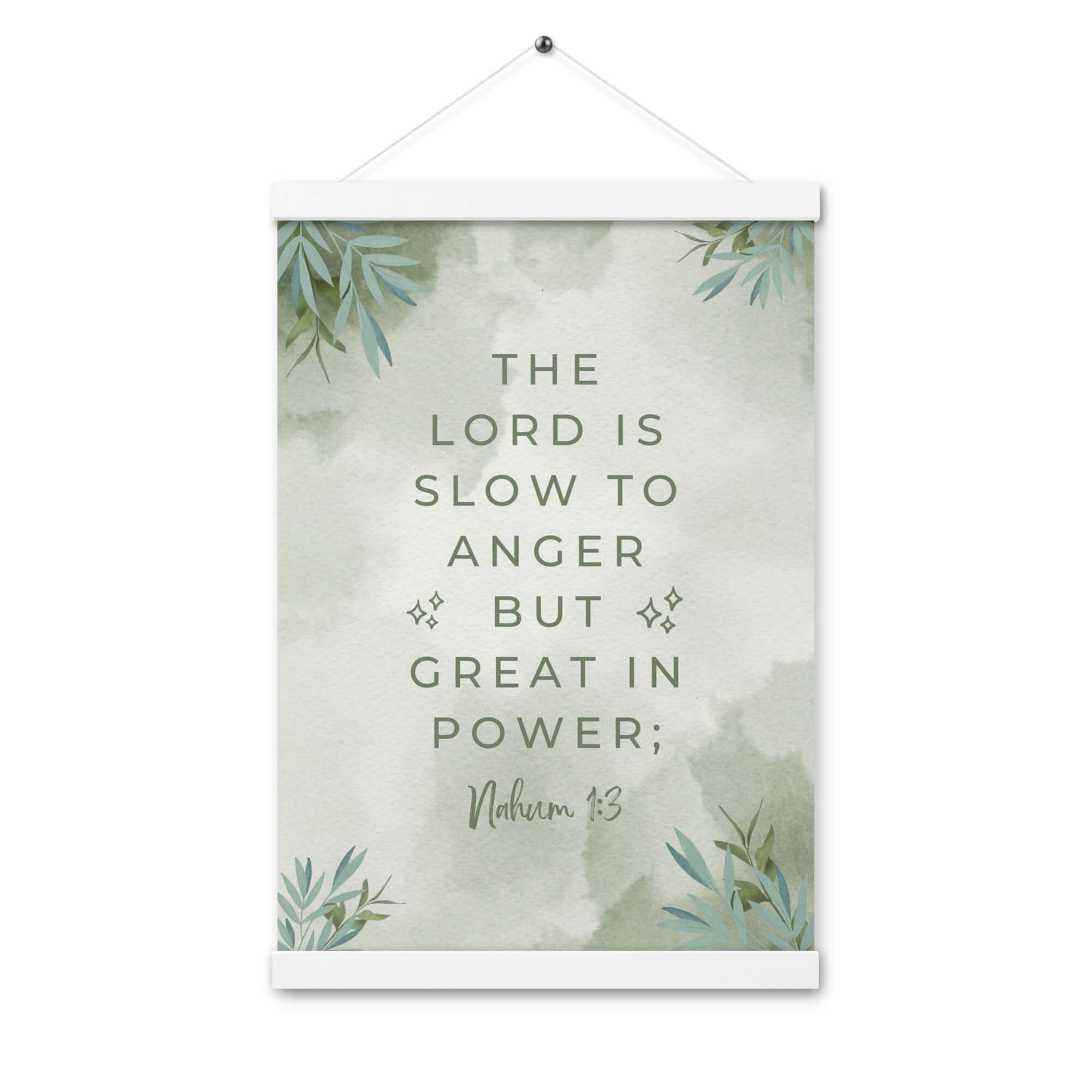 Nahum 1:3 Bible Verse, The Lord is slow Enhanced Matte Paper Poster With Hanger Wall Art