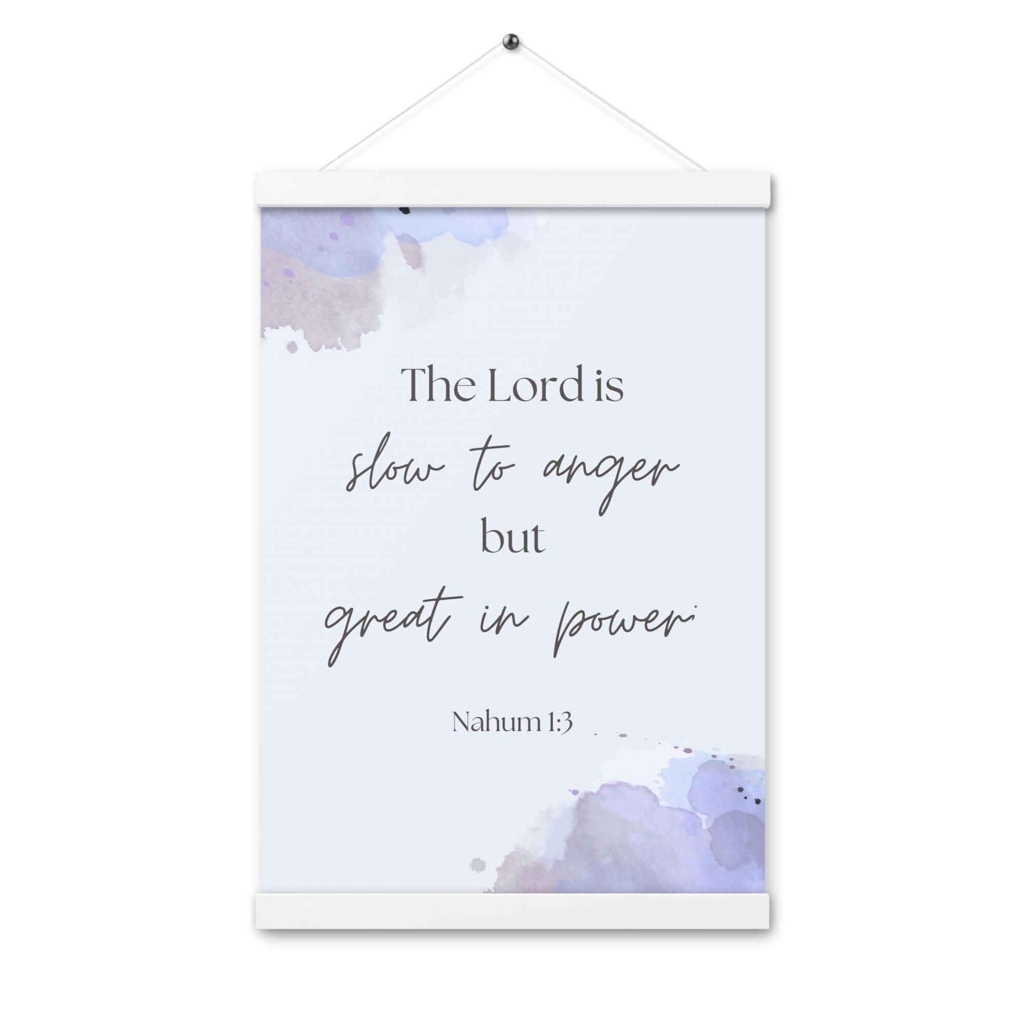 Nahum 1:3 Bible Verse, great in power Enhanced Matte Paper Poster With Hanger Wall Art