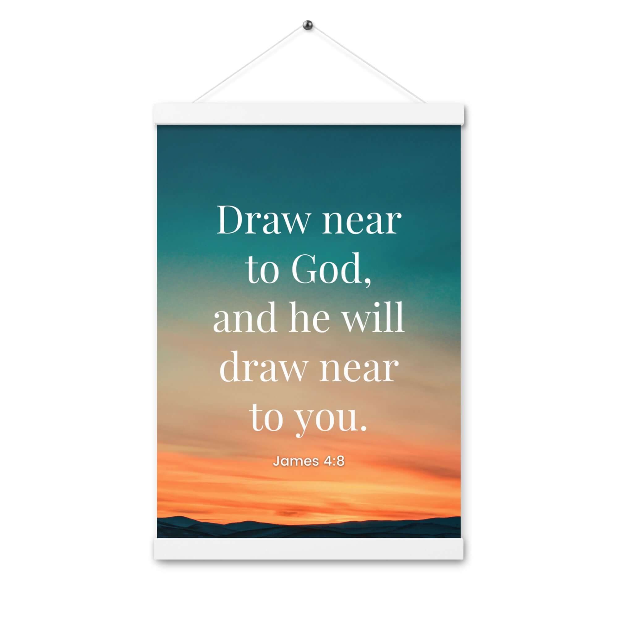James 4:8 Bible Verse, near to God Enhanced Matte Paper Poster With Hanger Wall Art