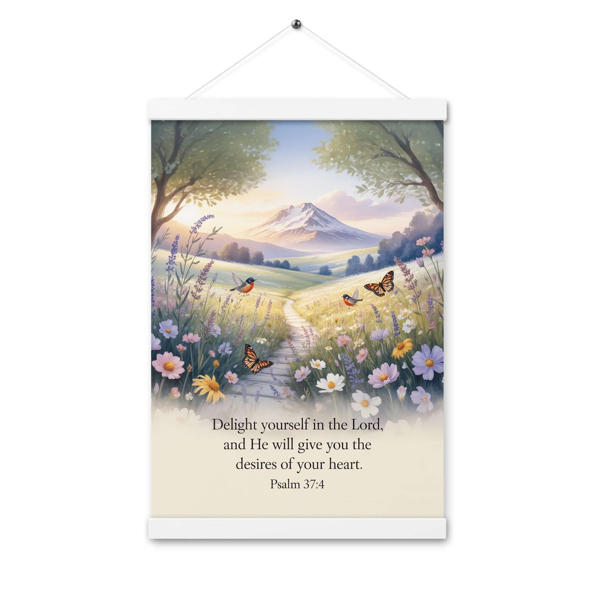 Psalm 37:4 Bible Verse, Delight Enhanced Matte Paper Poster With Hanger