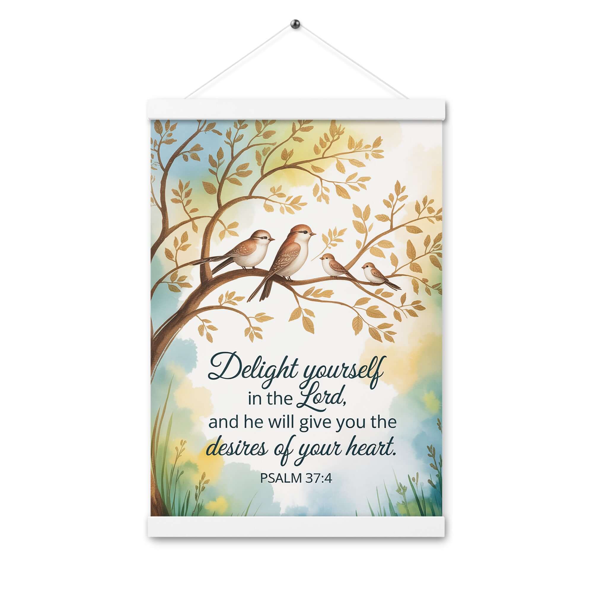 Psalm 37:4 Bible Verse, Yourself Enhanced Matte Paper Poster With Hanger