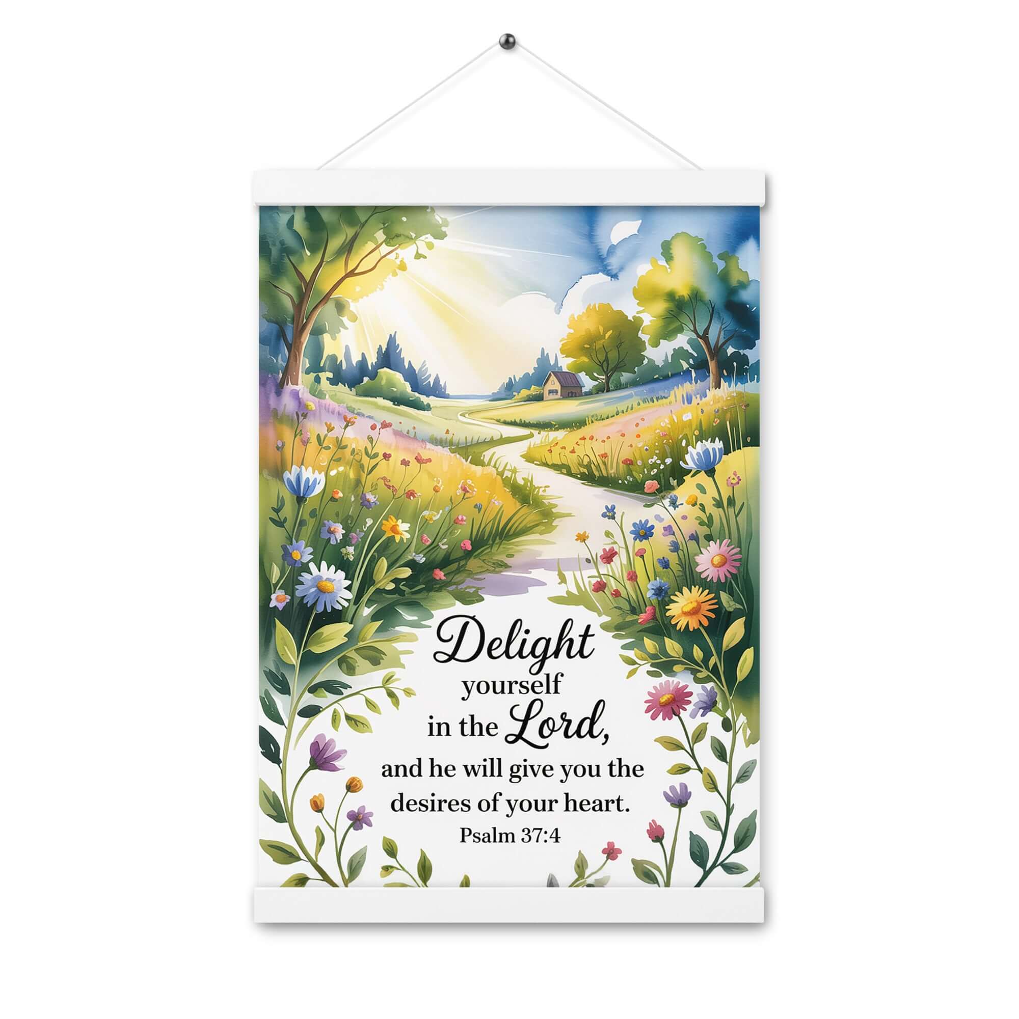 Psalm 37:4 Bible Verse, desires Enhanced Matte Paper Poster With Hanger