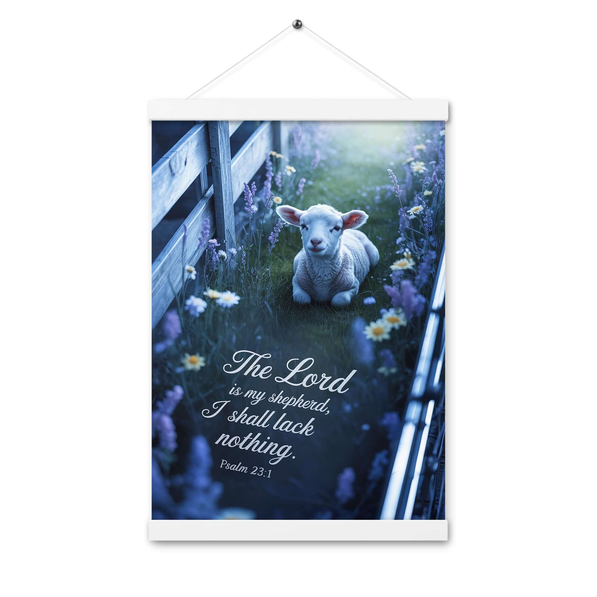 Psalm 23:1 Bible Verse, Shepherd Enhanced Matte Paper Poster With Hanger