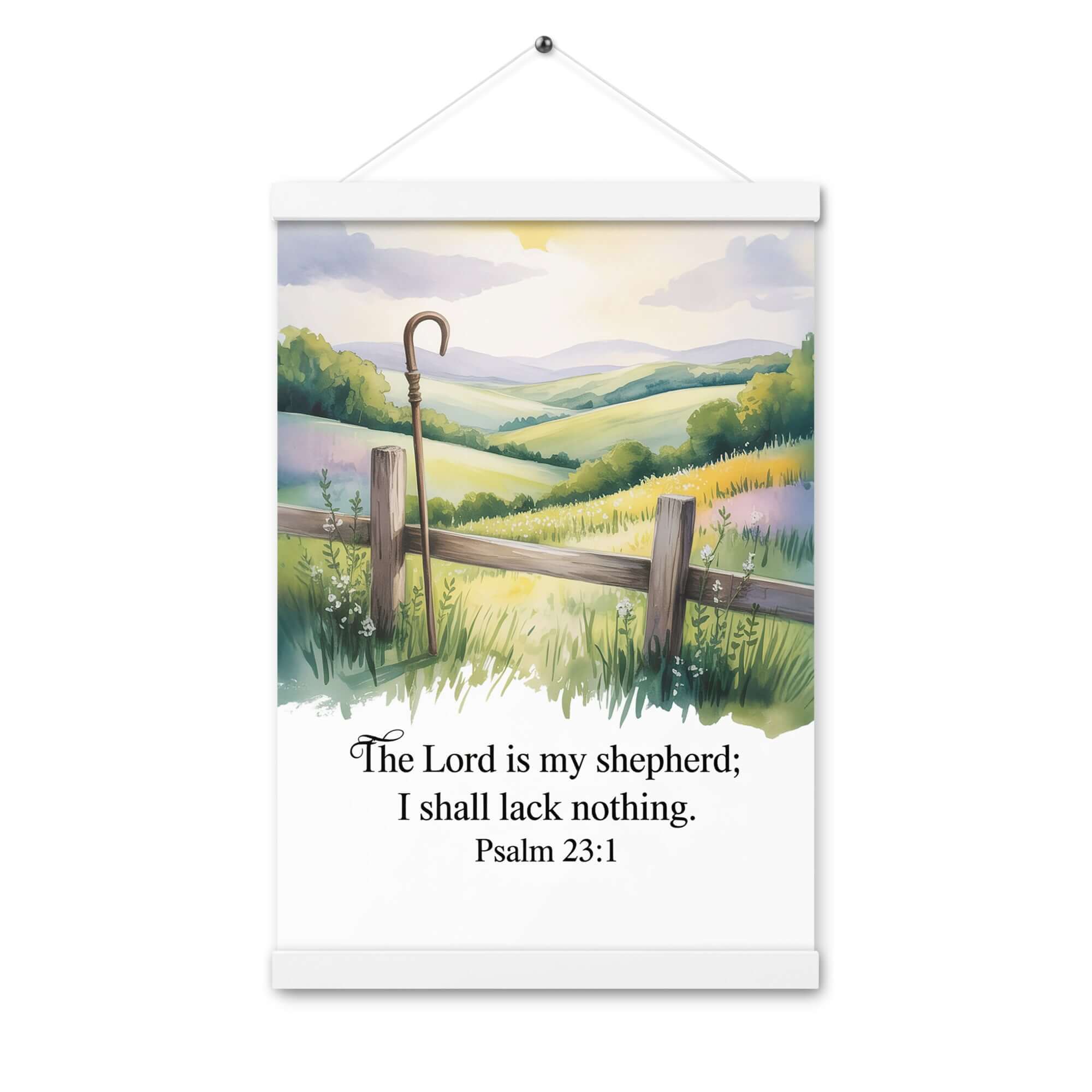 Psalm 23:1 Bible Verse, Lack Enhanced Matte Paper Poster With Hanger