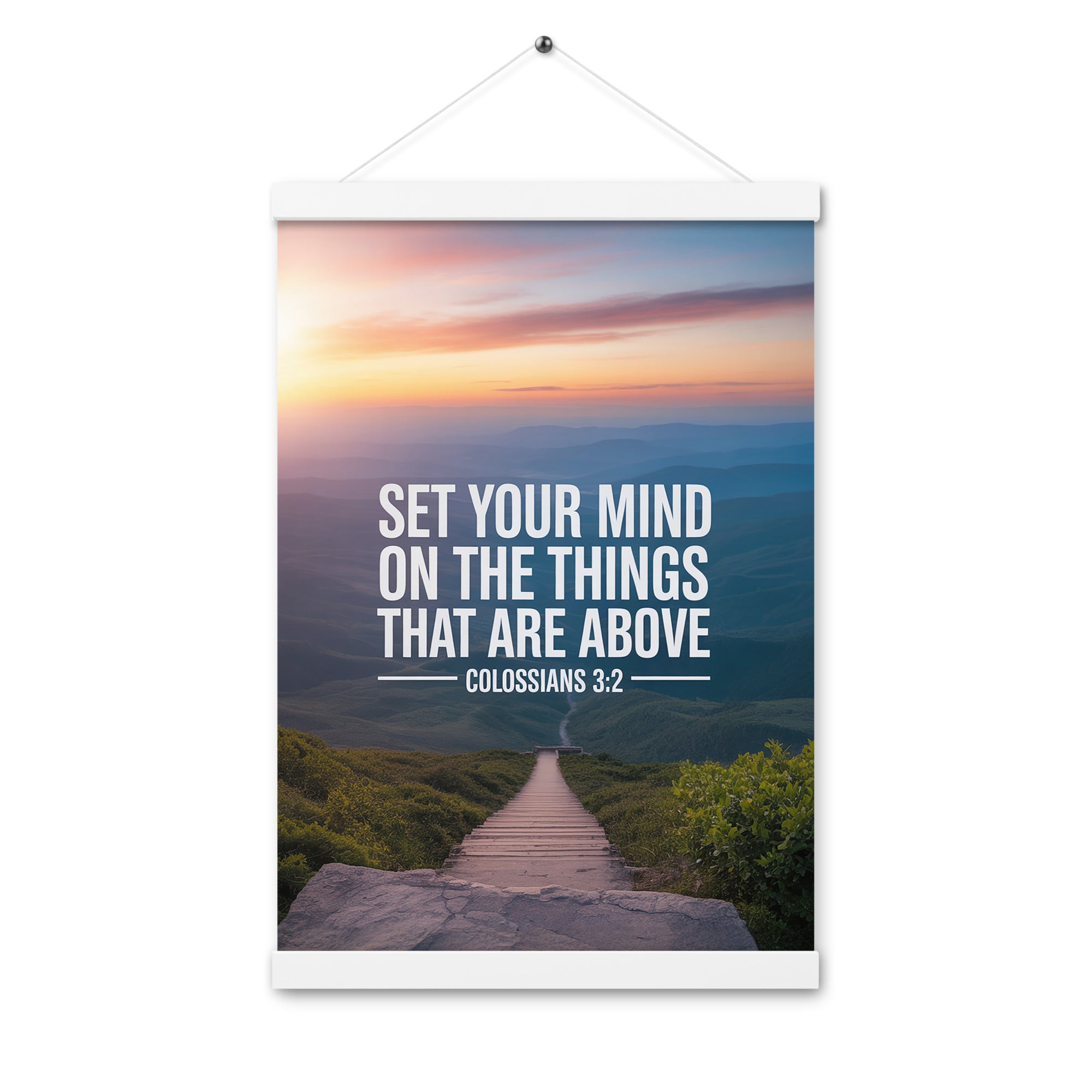 Colossians 3:2 Bible Verse your mind Enhanced Matte Paper Poster With Hanger