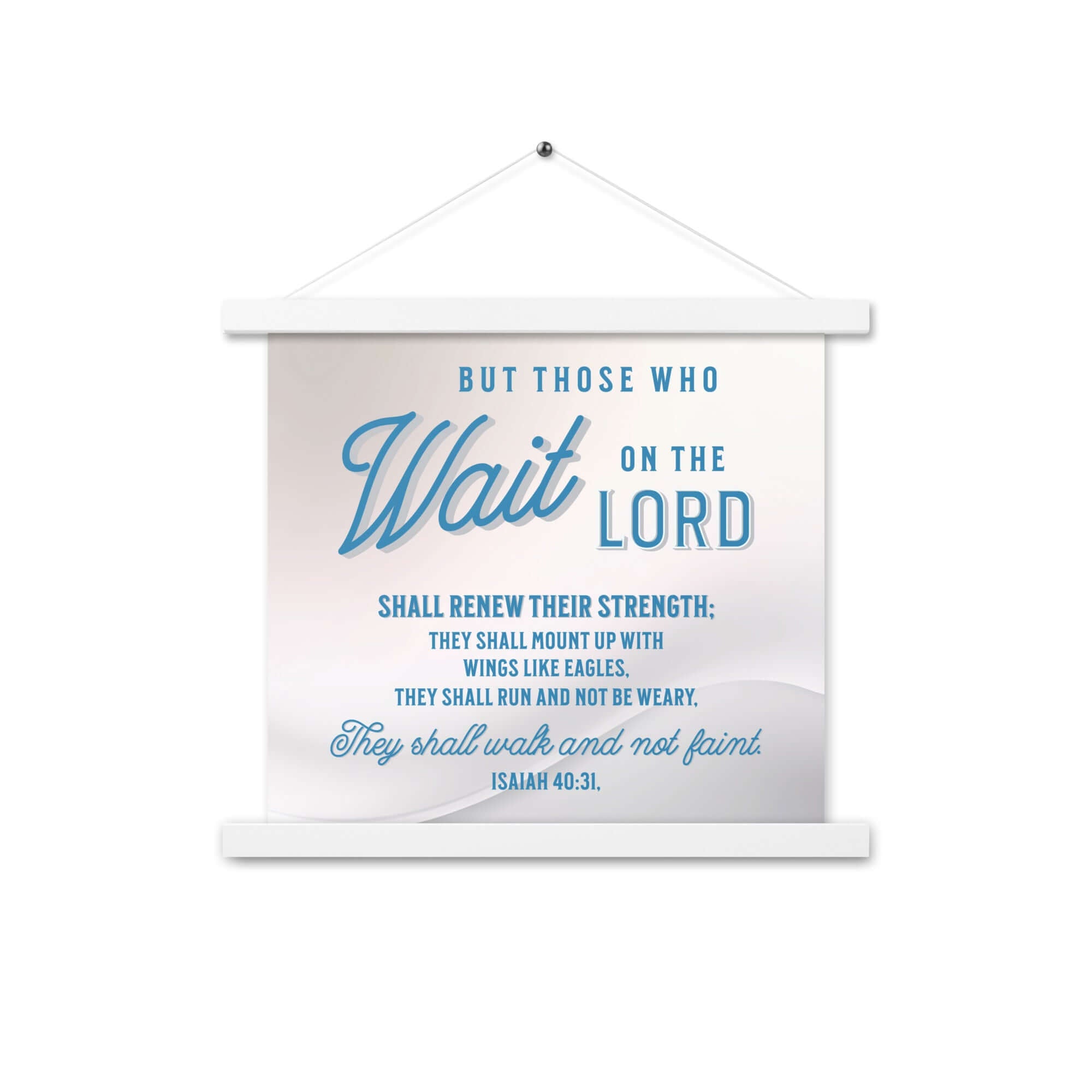 Isaiah 40:31 Bible Verse, Wings like Eagles Enhanced Matte Paper Poster With Hanger Wall Art White 14″×14″