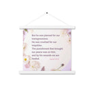 Isaiah 53:5 Bible Verse, by his wounds Enhanced Matte Paper Poster With Hanger Wall Art White 14″×14″