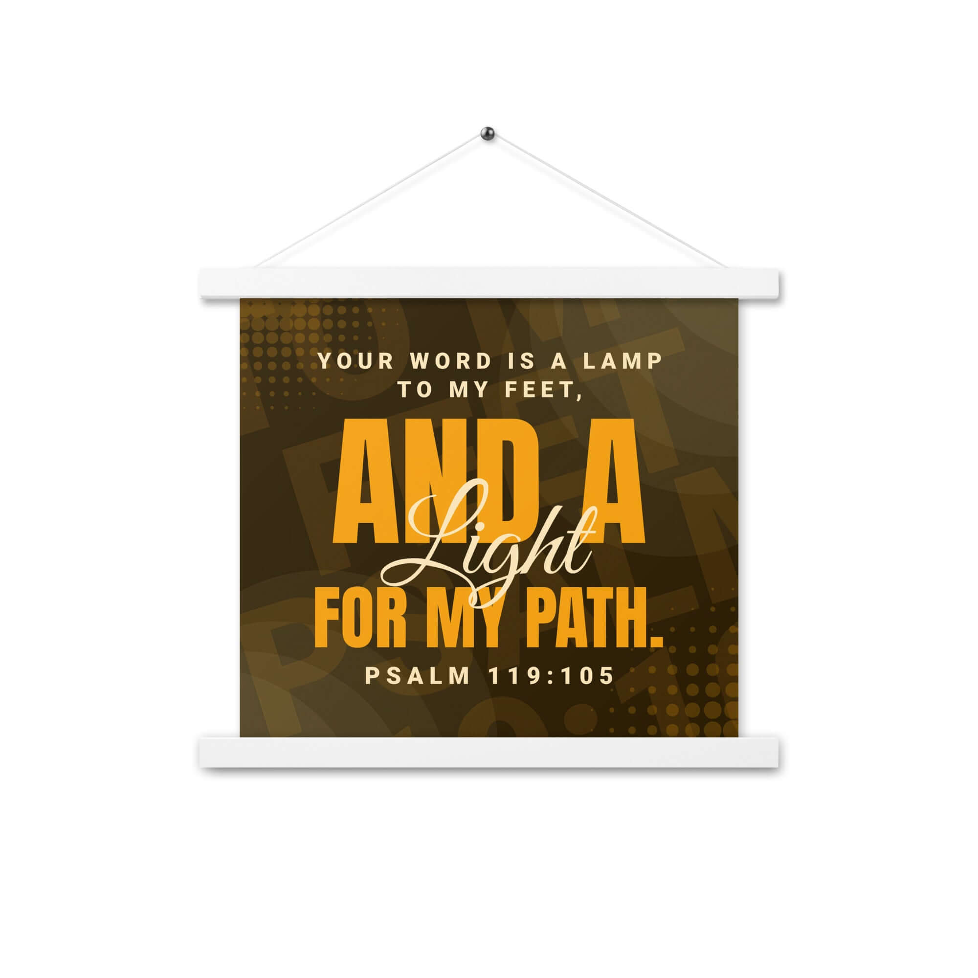 Psalm 119:105 Bible Verse, lamp to my feet Enhanced Matte Paper Poster With Hanger Wall Art White 14″×14″