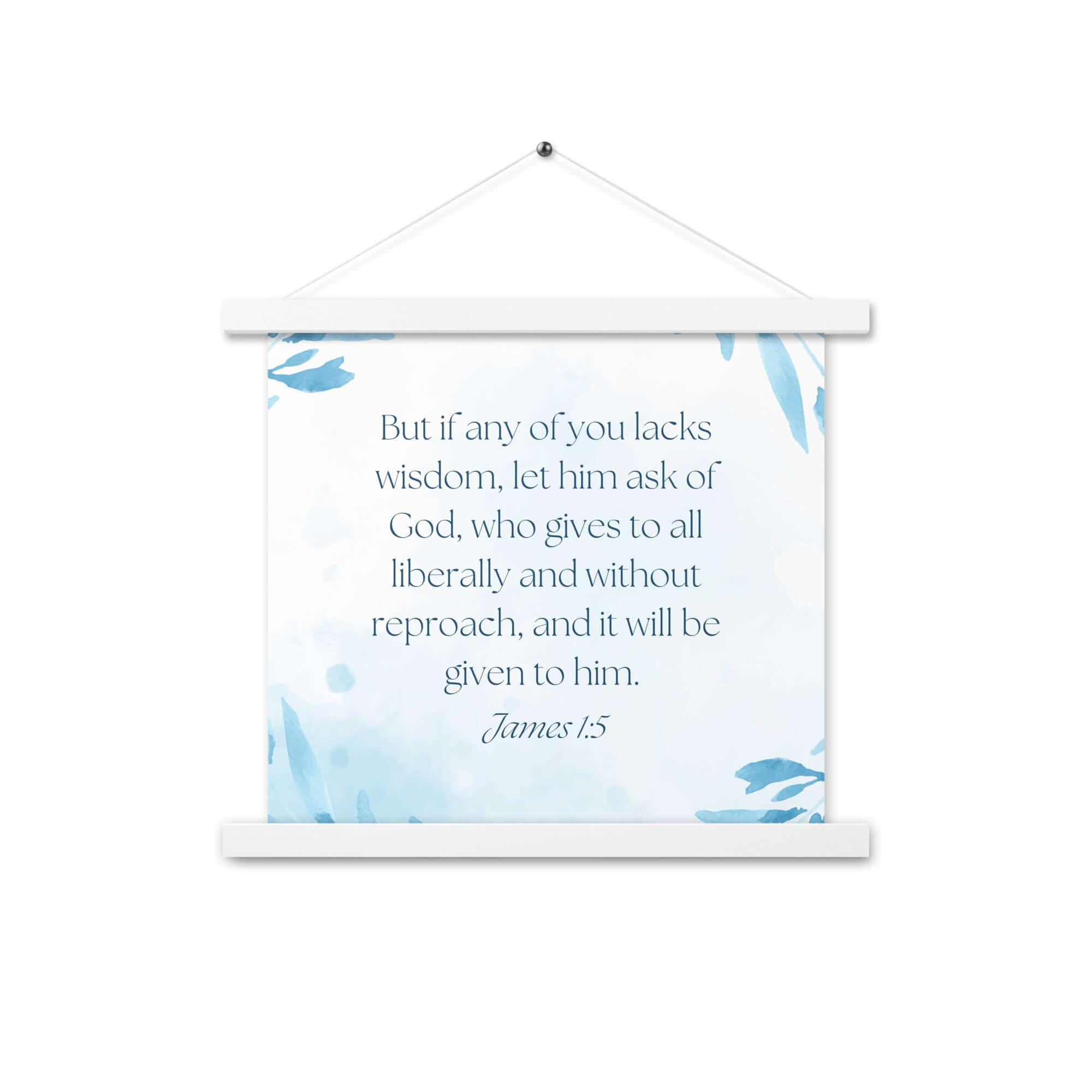 James 1:5 Bible Verse, lacks wisdom Enhanced Matte Paper Poster With Hanger Wall Art White 14″×14″