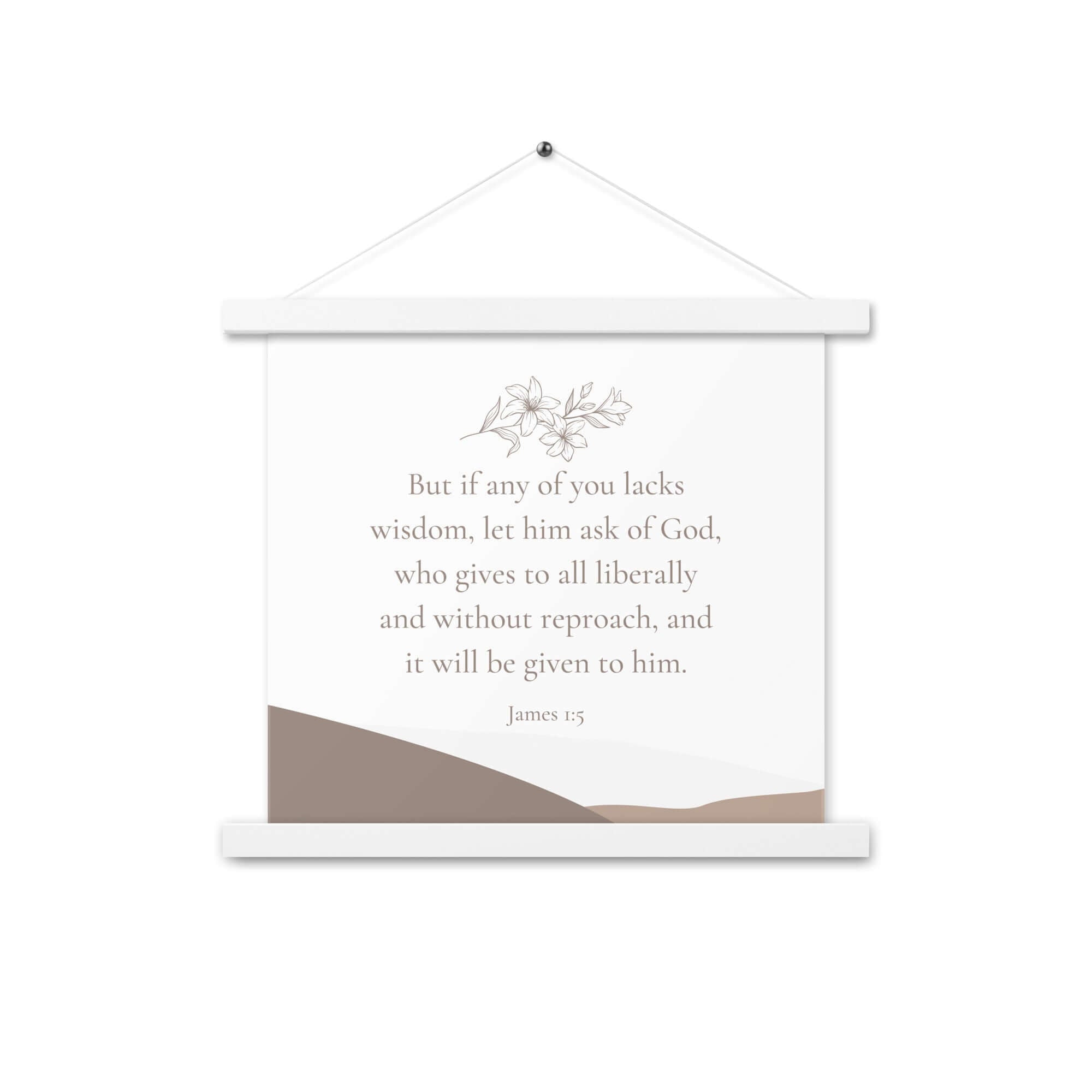 James 1:5 Bible Verse, ask of God Enhanced Matte Paper Poster With Hanger Wall Art White 14″×14″
