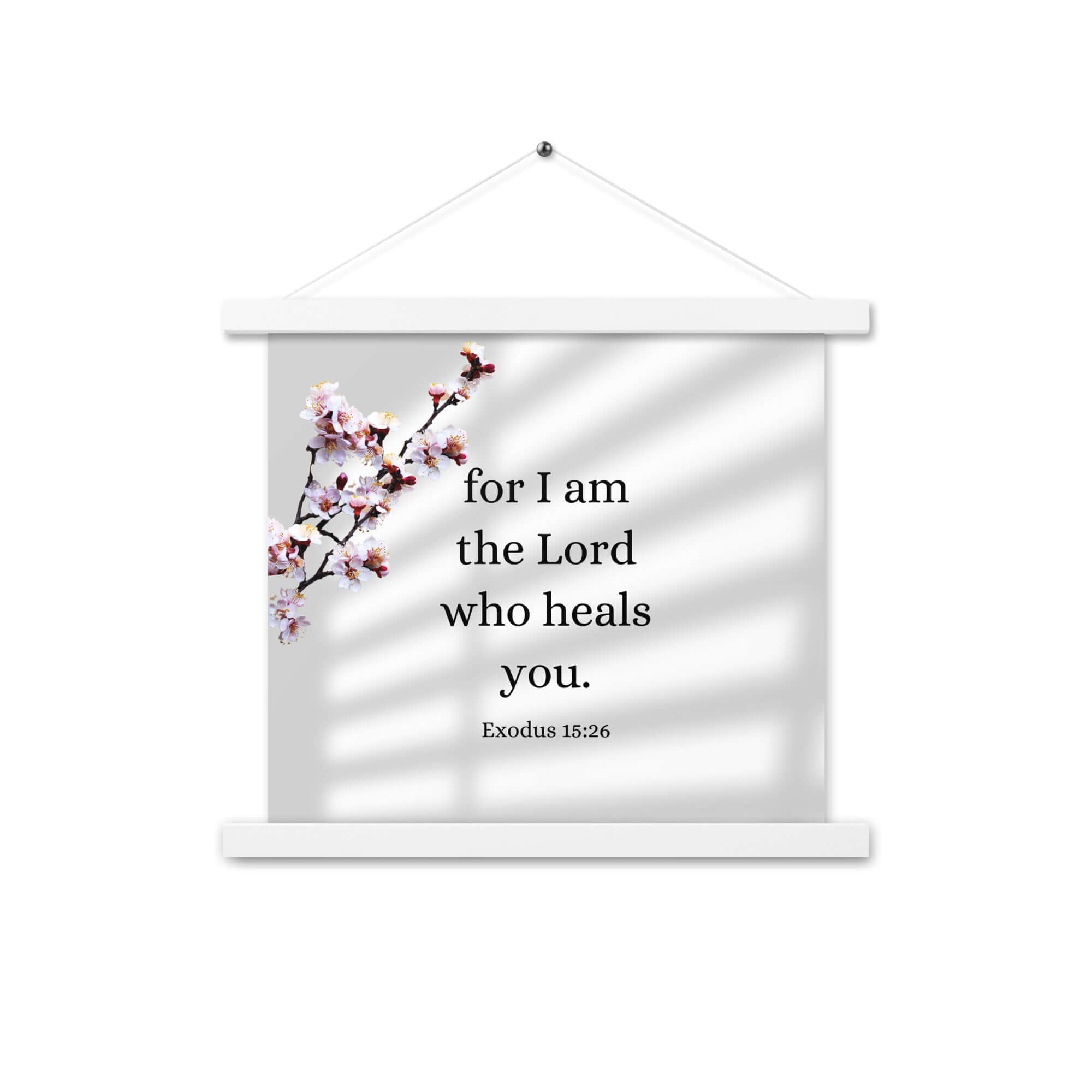 Exodus 15:26 Bible Verse, diligently listen Enhanced Matte Paper Poster With Hanger Wall Art White 14″×14″