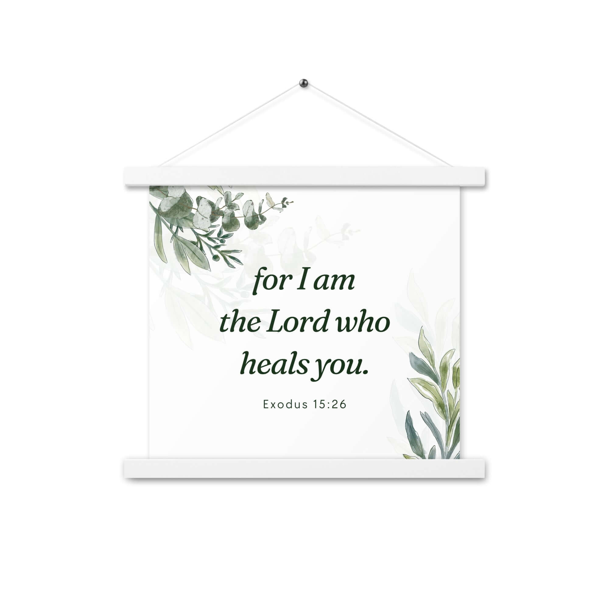 Exodus 15:26 Bible Verse, Gods voice Enhanced Matte Paper Poster With Hanger Wall Art White 14″×14″