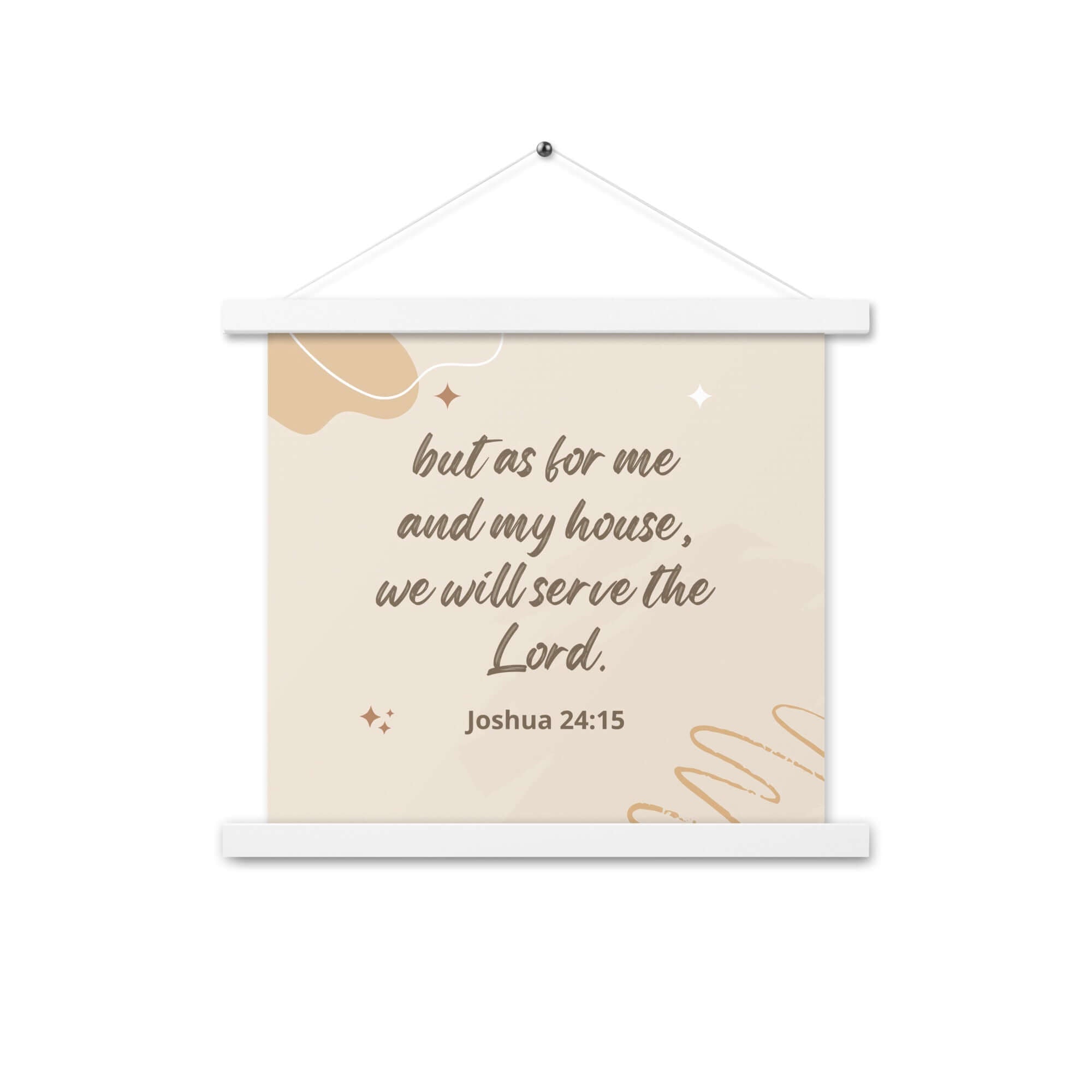 Joshua 24:15 Bible Verse, will serve Enhanced Matte Paper Poster With Hanger Wall Art White 14″×14″