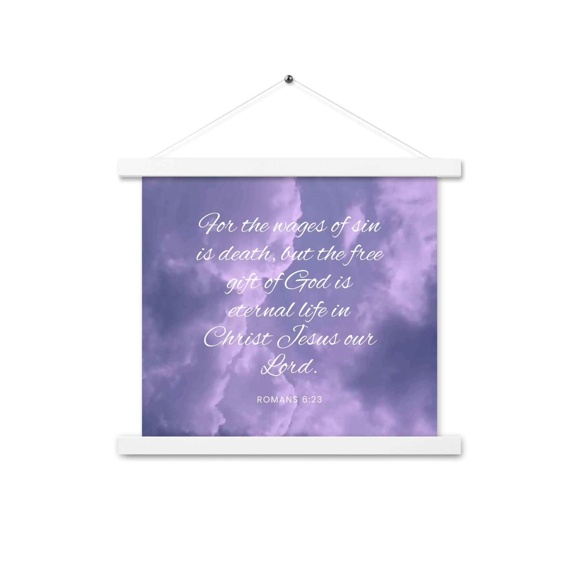 Romans 6:23 Bible Verse, free gift Enhanced Matte Paper Poster With Hanger Wall Art White 14″×14″