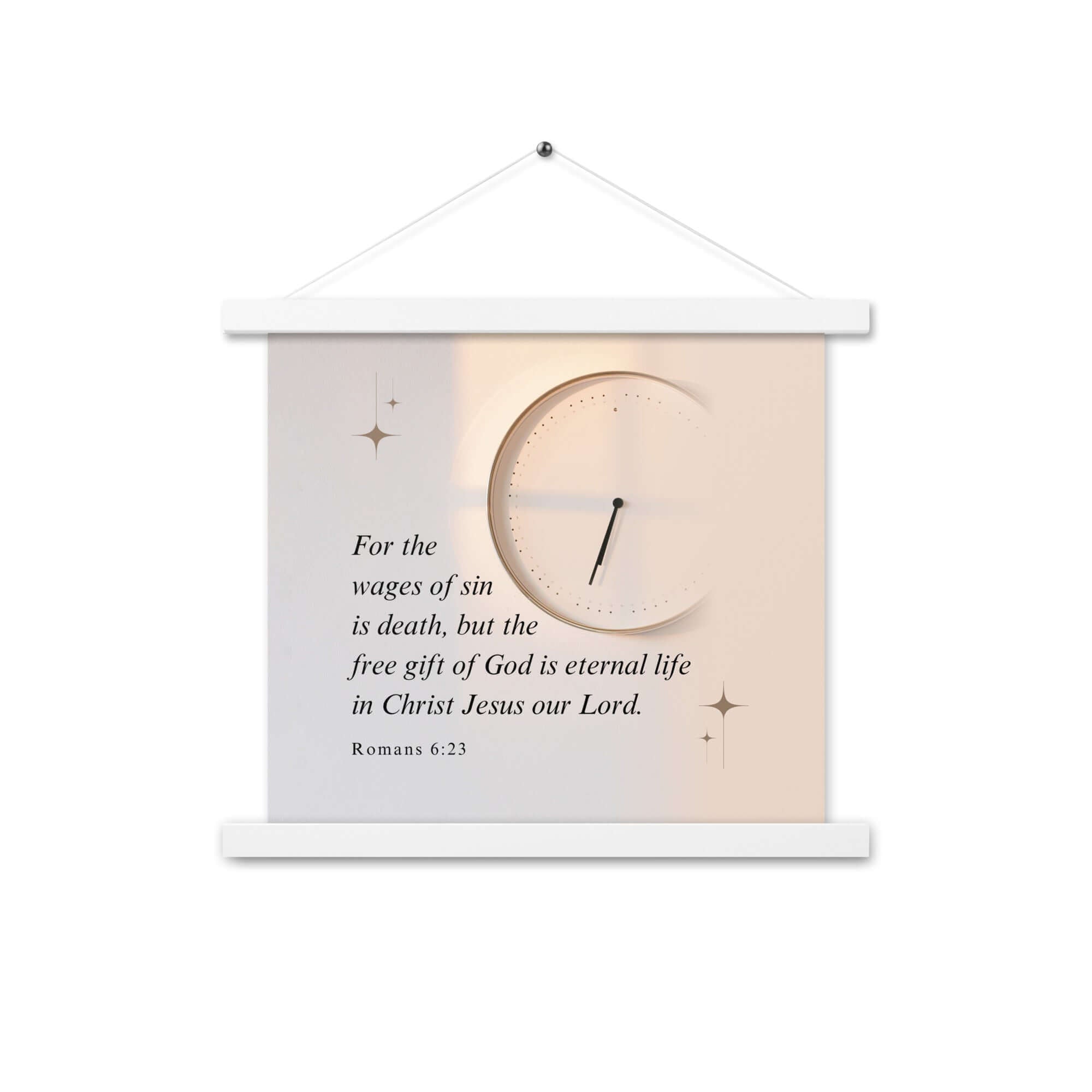 Romans 6:23 Bible Verse, our Lord Enhanced Matte Paper Poster With Hanger Wall Art White 14″×14″