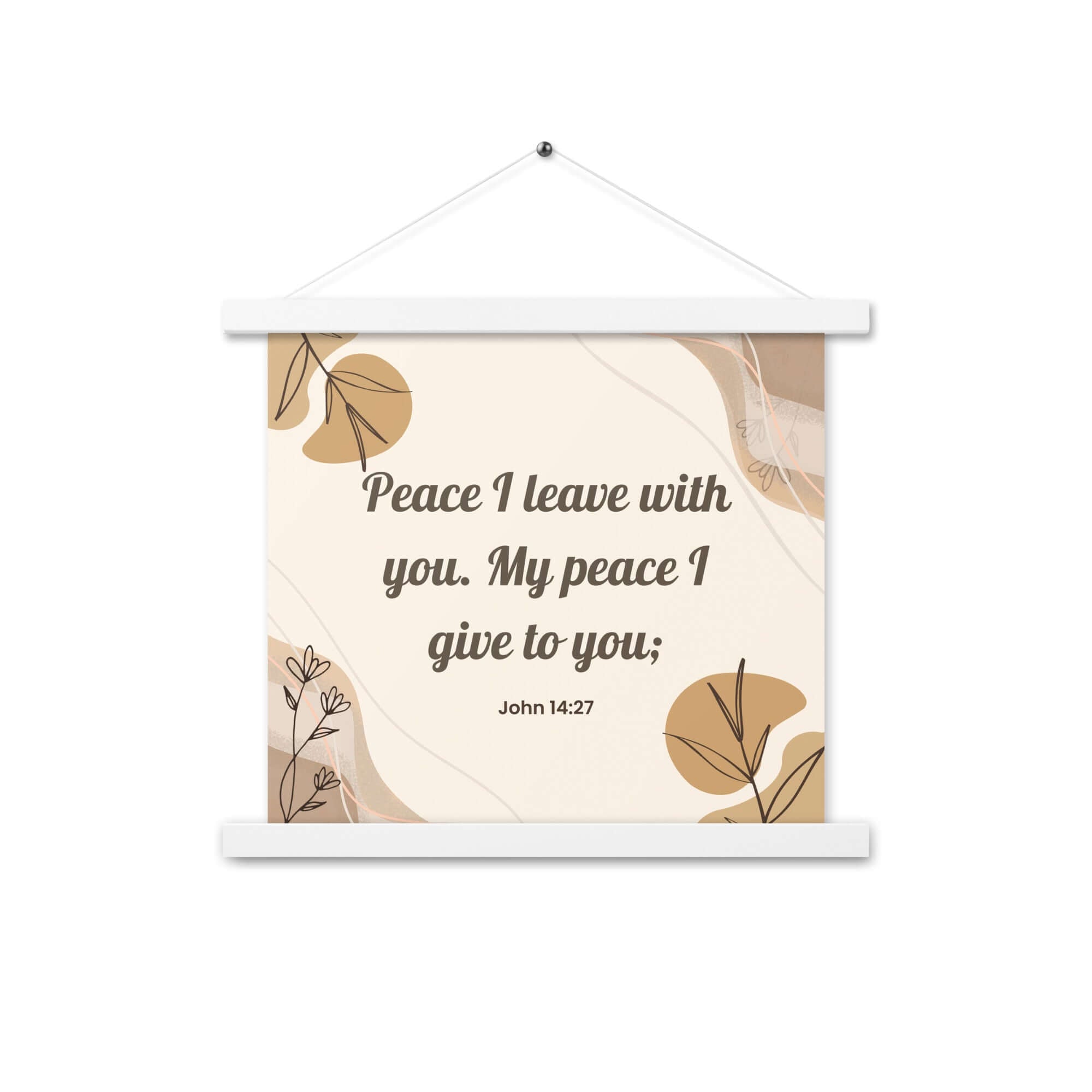 John 14:27 Bible Verse, Peace I Enhanced Matte Paper Poster With Hanger Wall Art White 14″×14″