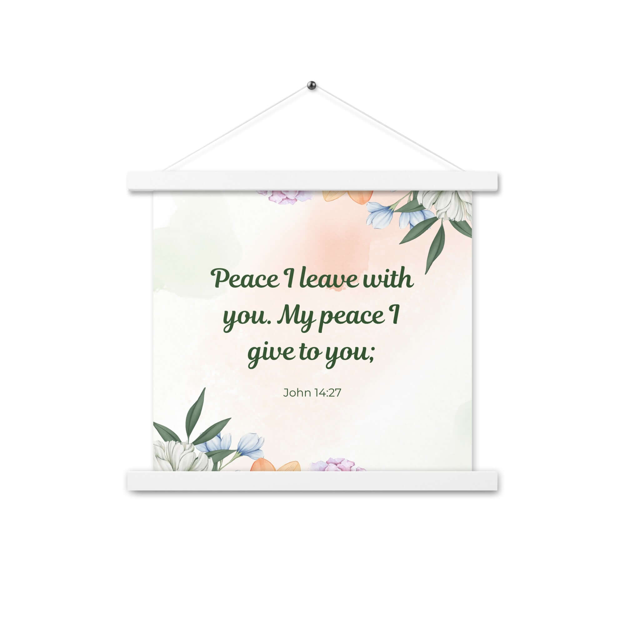 John 14:27 Bible Verse, with you Enhanced Matte Paper Poster With Hanger Wall Art White 14″×14″