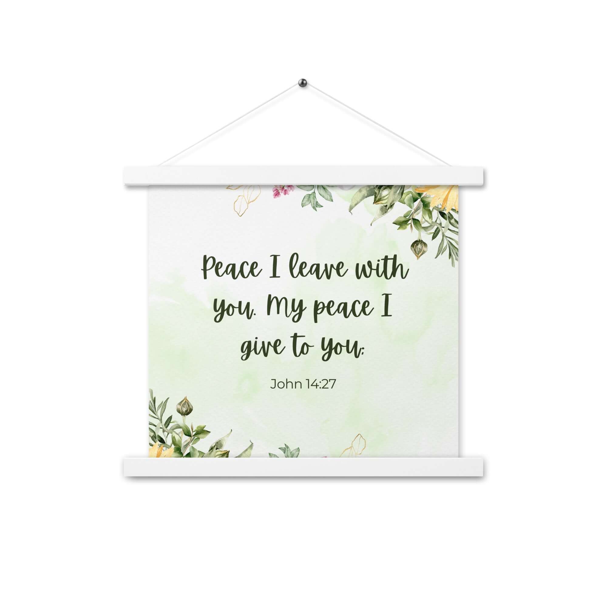 John 14:27 Bible Verse, My peace Enhanced Matte Paper Poster With Hanger Wall Art White 14″×14″