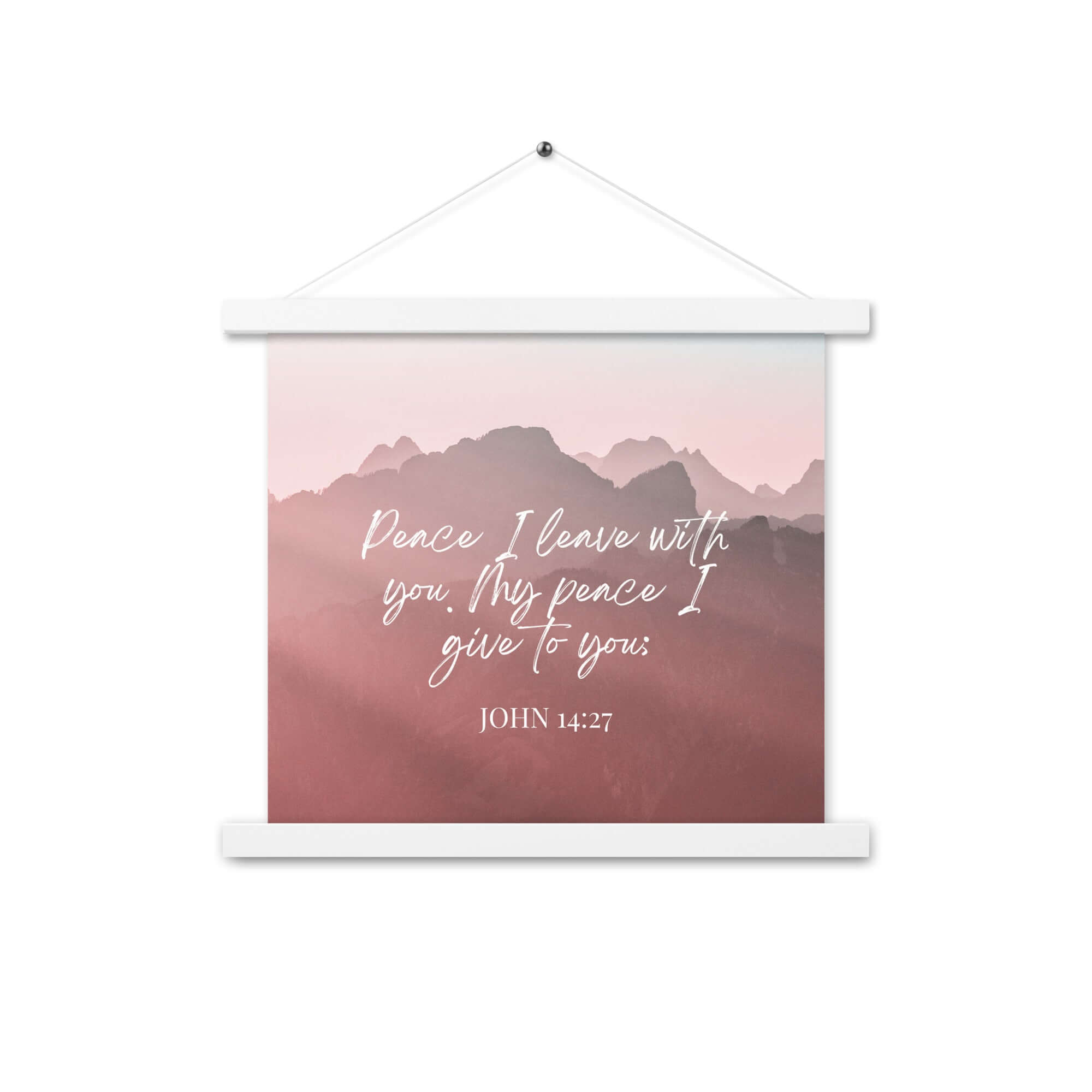 John 14:27 Bible Verse, I give you Enhanced Matte Paper Poster With Hanger Wall Art White 14″×14″