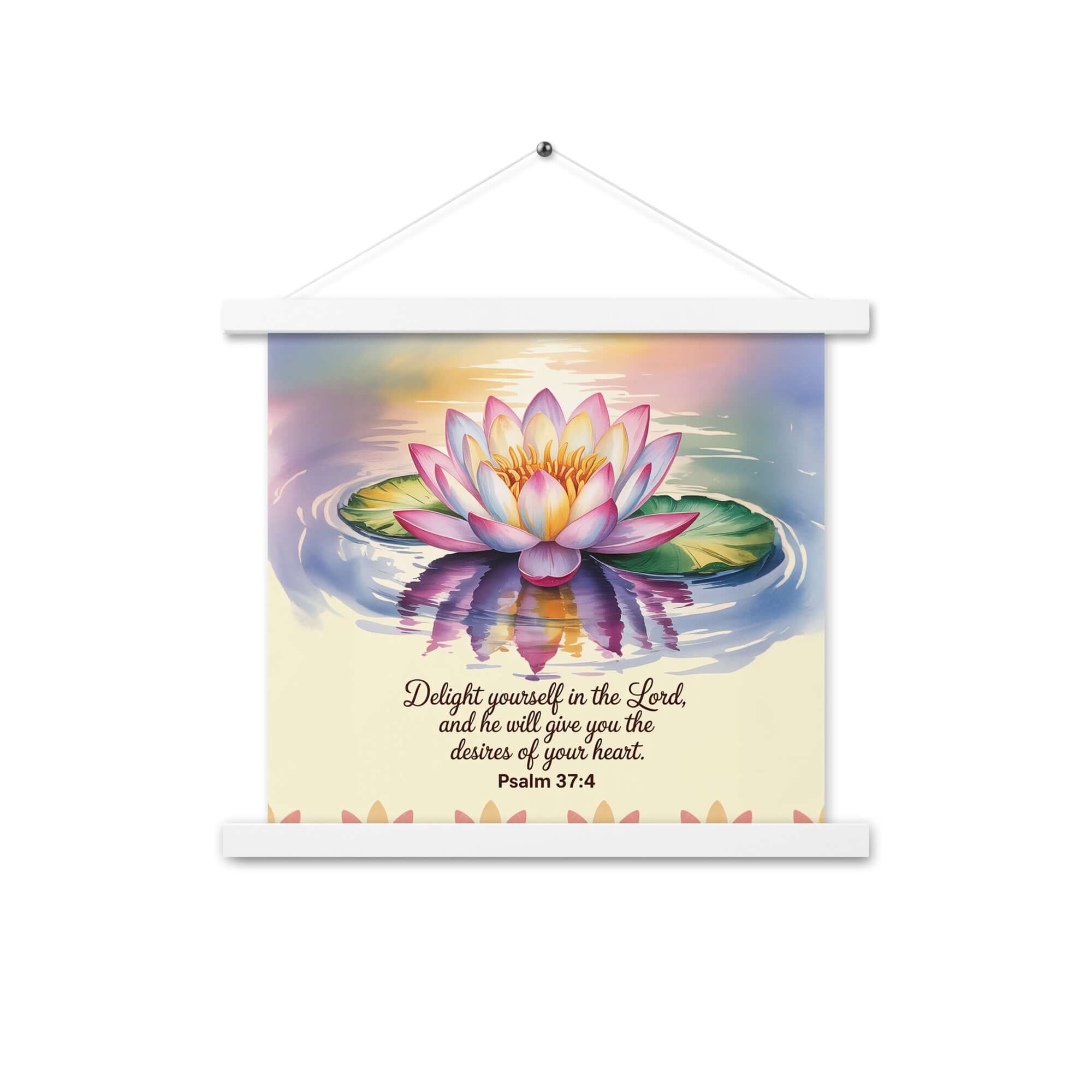 Psalm 37:4 Bible Verse, the Lord Enhanced Matte Paper Poster With Hanger White 14″×14″