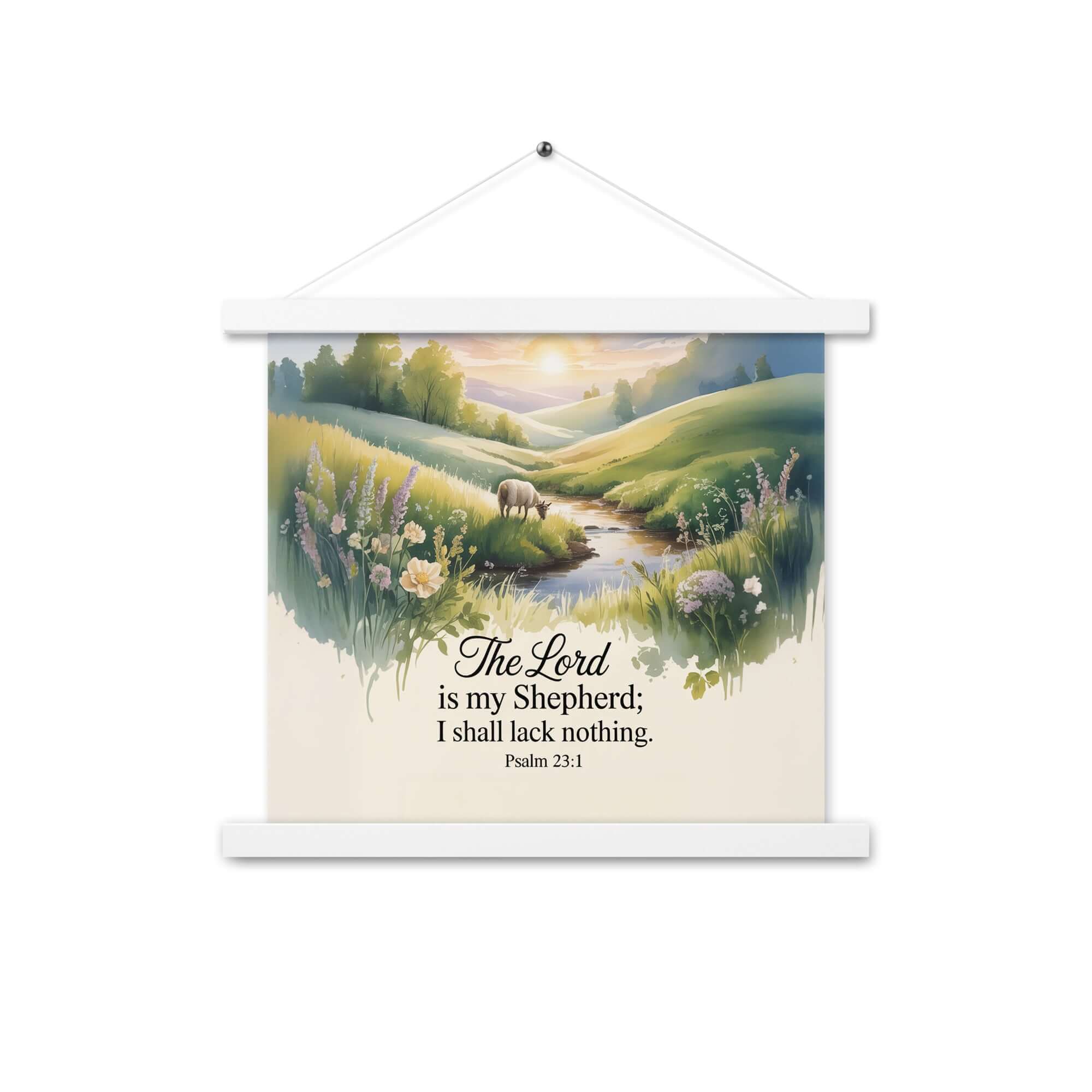 Psalm 23:1 Bible Verse, Lord Enhanced Matte Paper Poster With Hanger White 14″×14″
