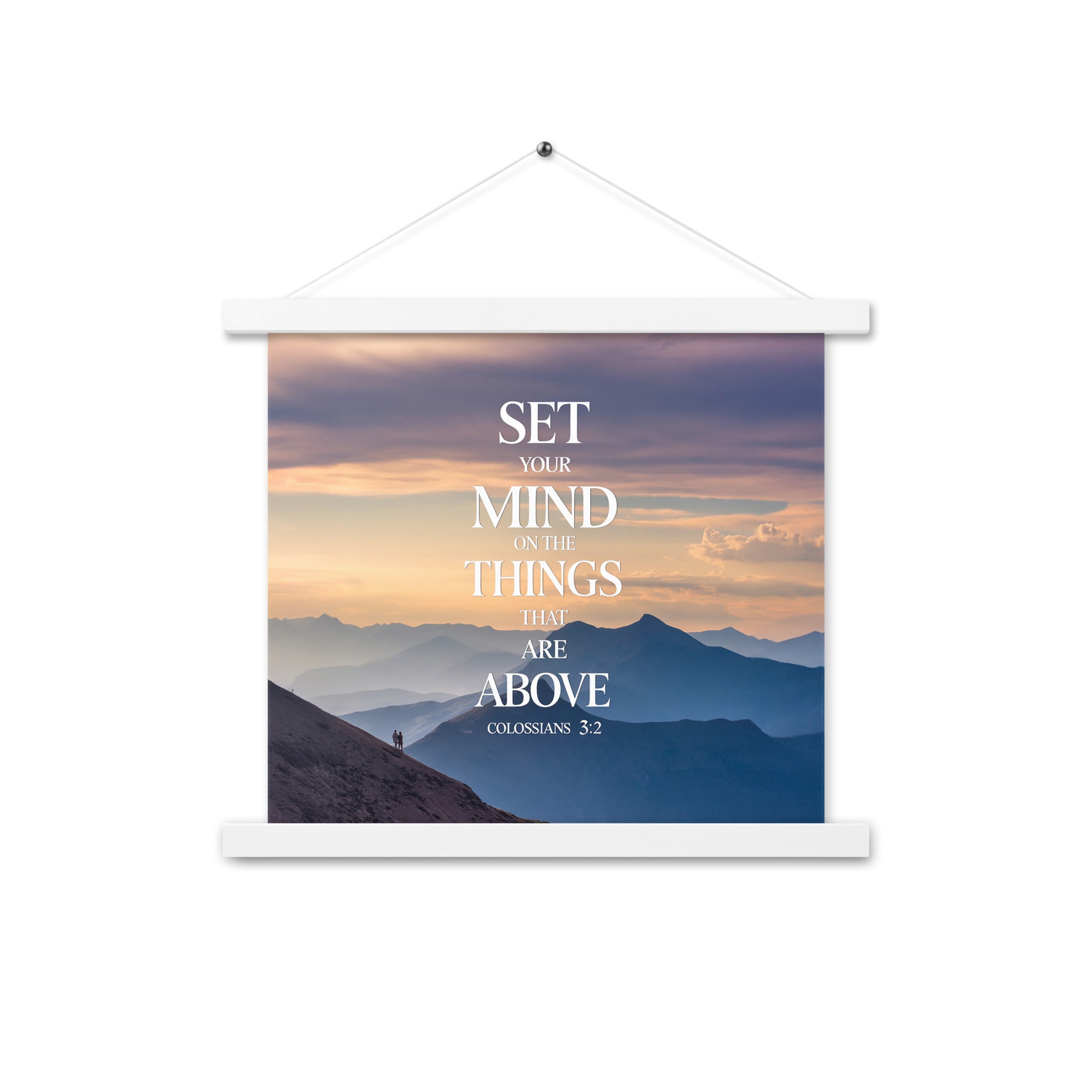Colossians 3:2 Bible Verse things that Enhanced Matte Paper Poster With Hanger White 14″×14″