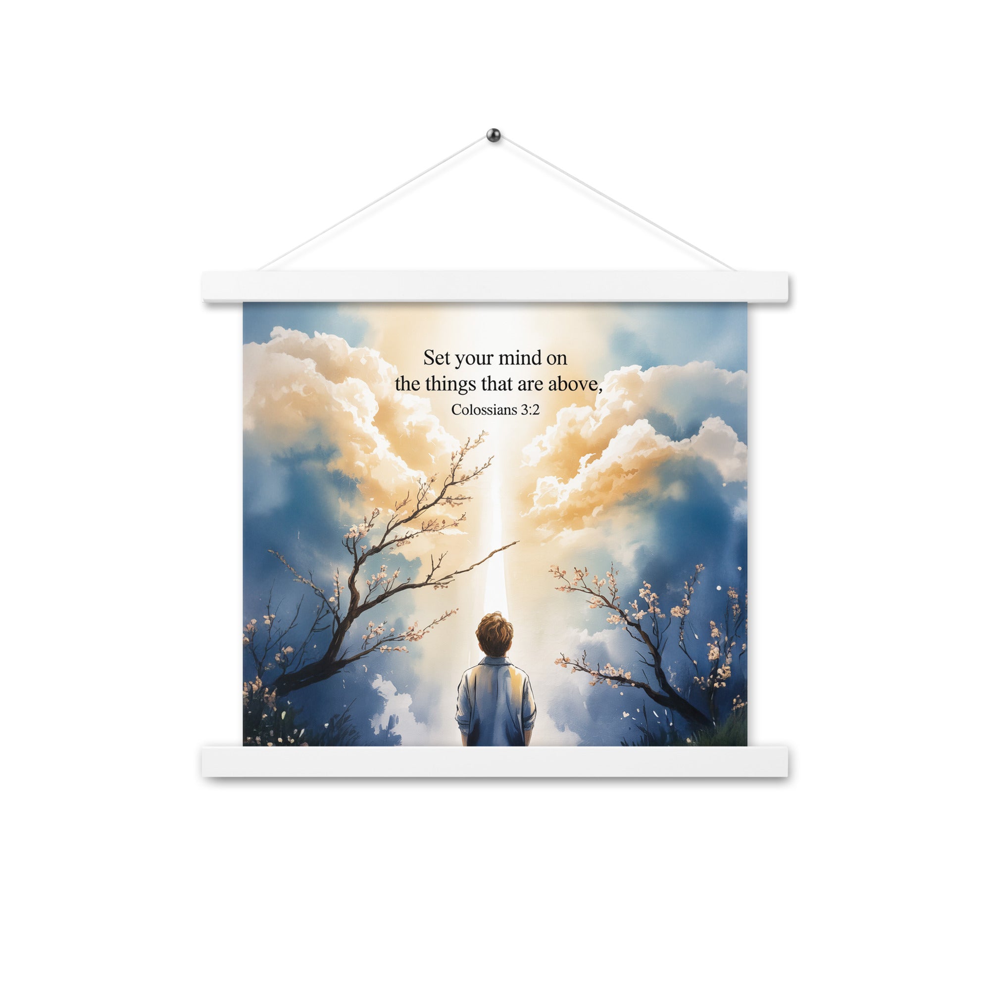 Colossians 3:2 Bible Verse the things Enhanced Matte Paper Poster With Hanger White 14″×14″